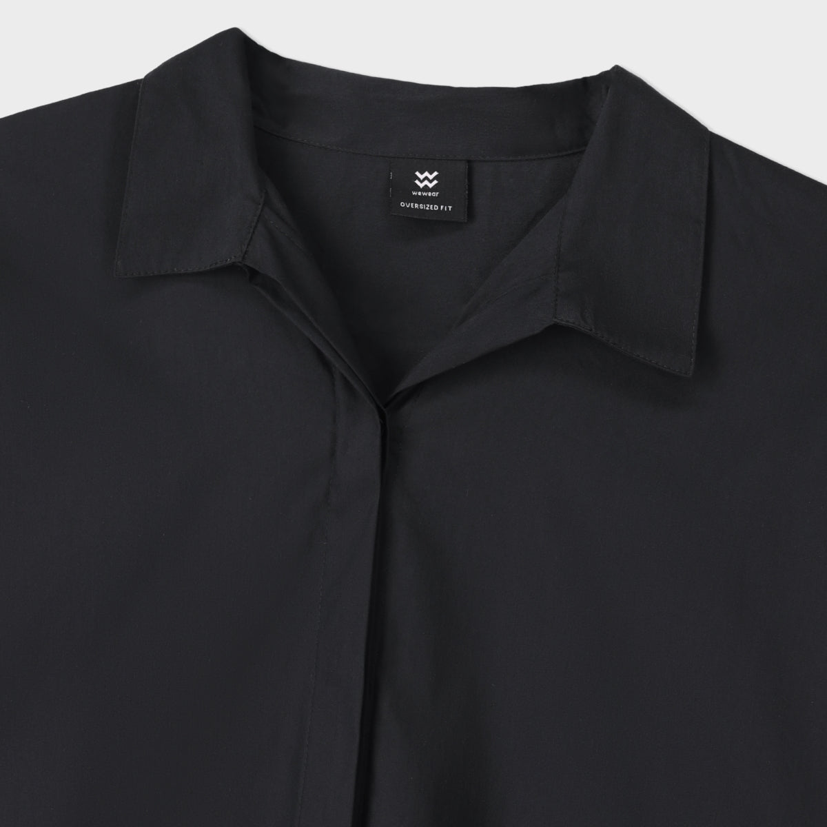 cotton dobby Top in Charcoal black