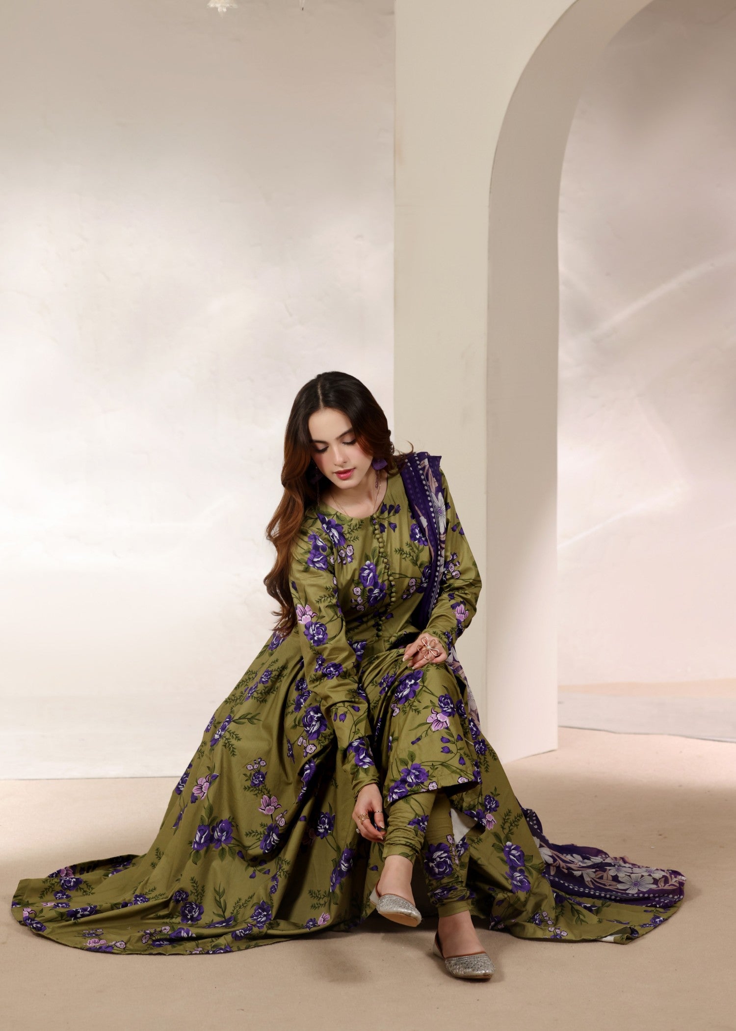 lawn Maxi in Olive green