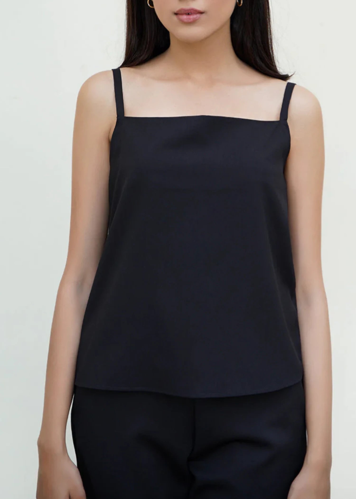 crepe Tank Top in Black