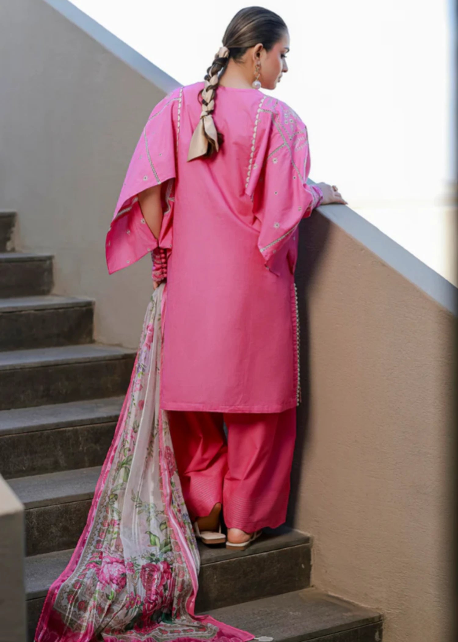 cotton Unstitched in Hot pink red