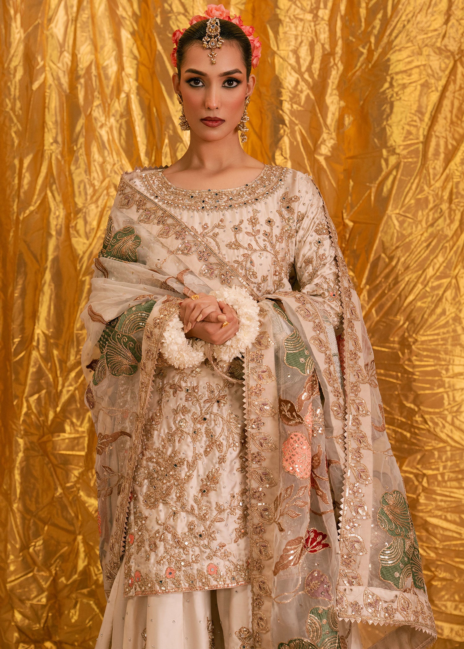 charmuse/shamooz Sharara in Ivory