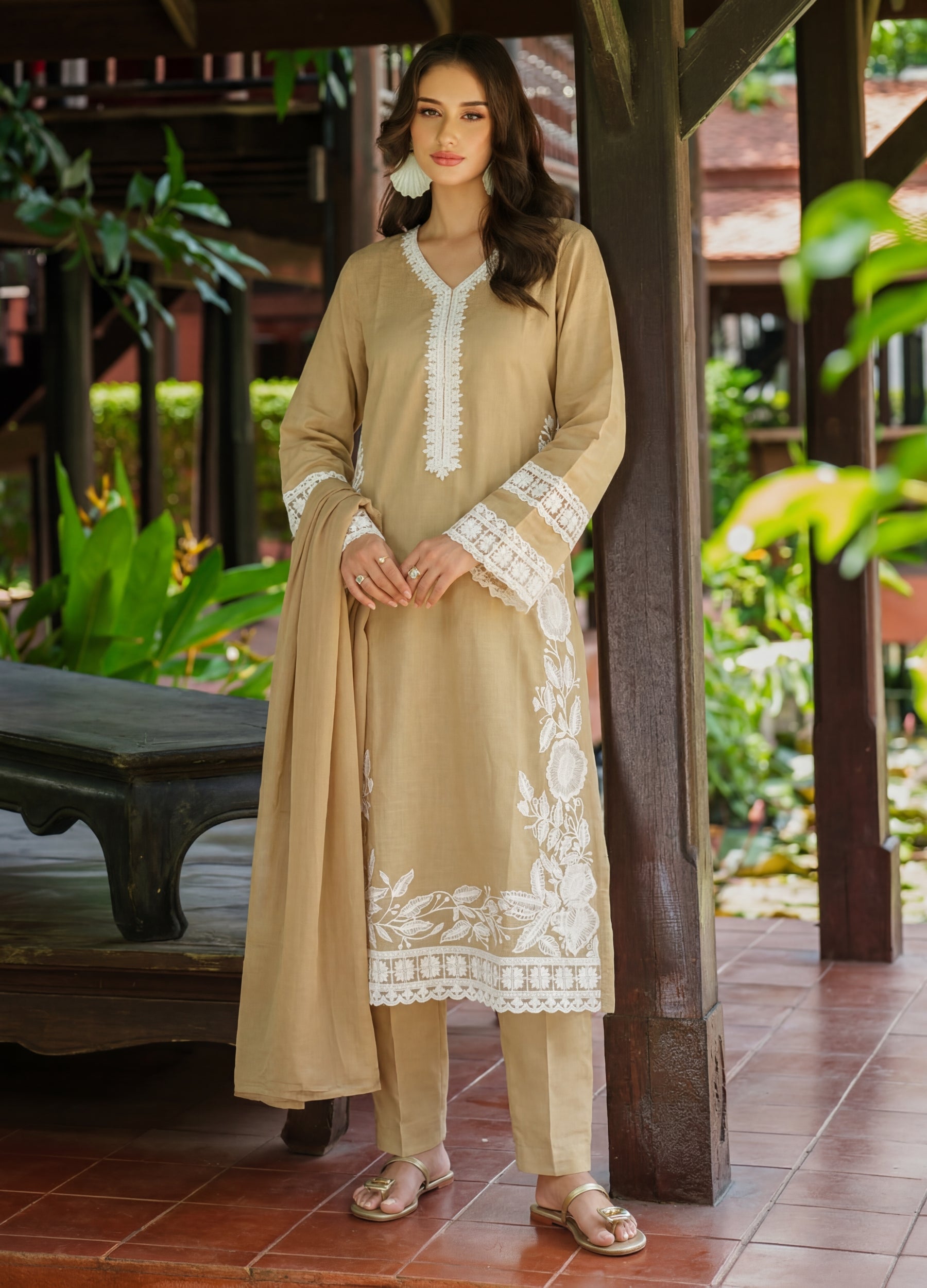 linen Kurta Set in Flax