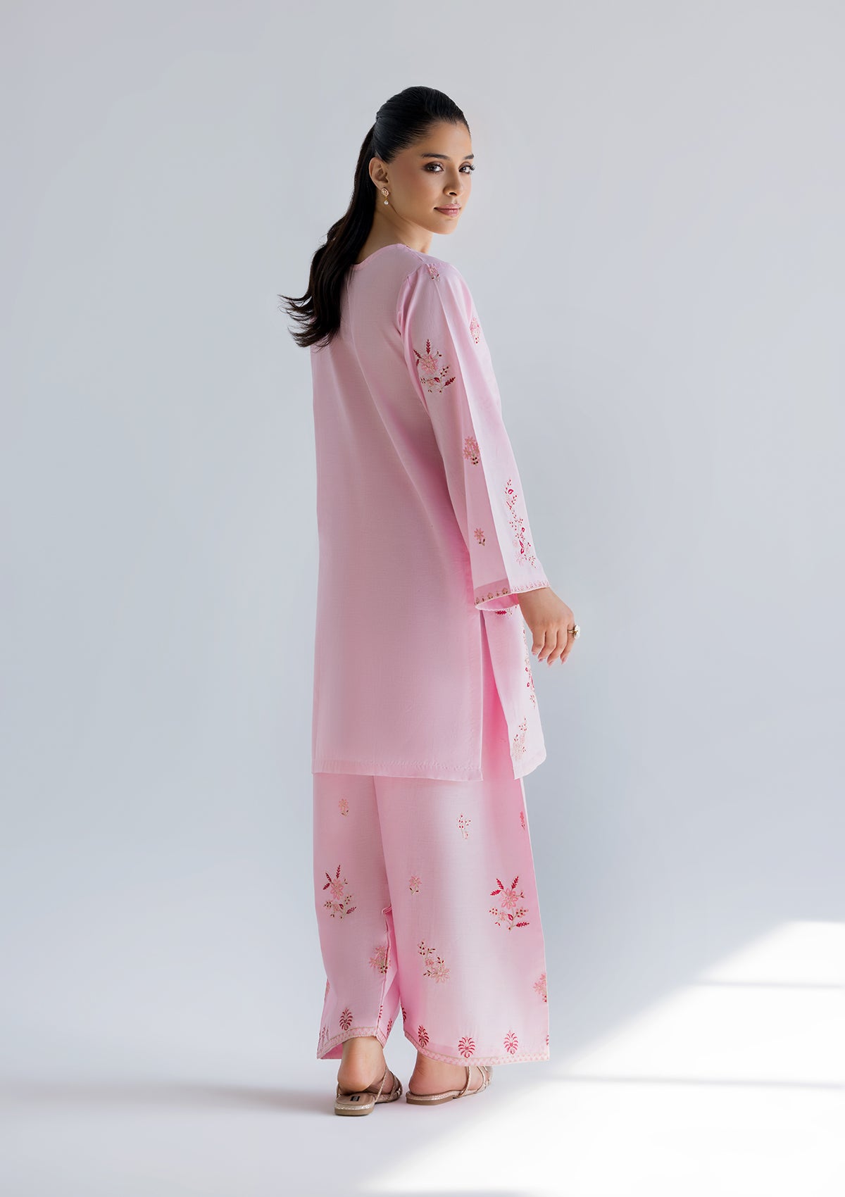 cotton Kurta Set in Pink