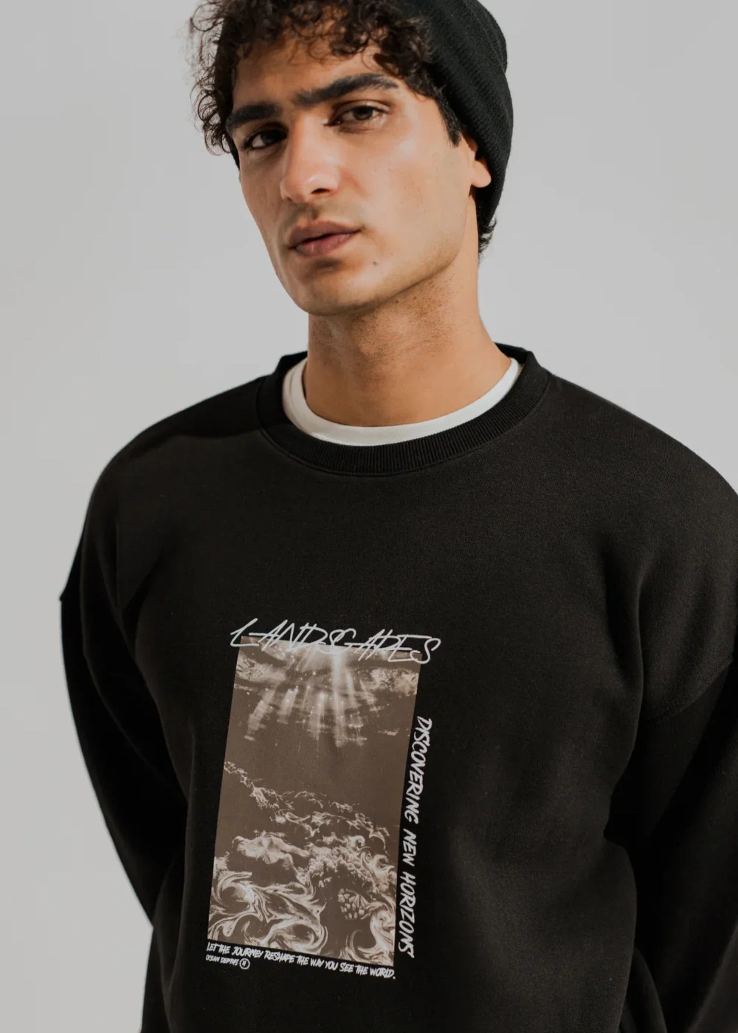 fleece Sweatshirt in Black