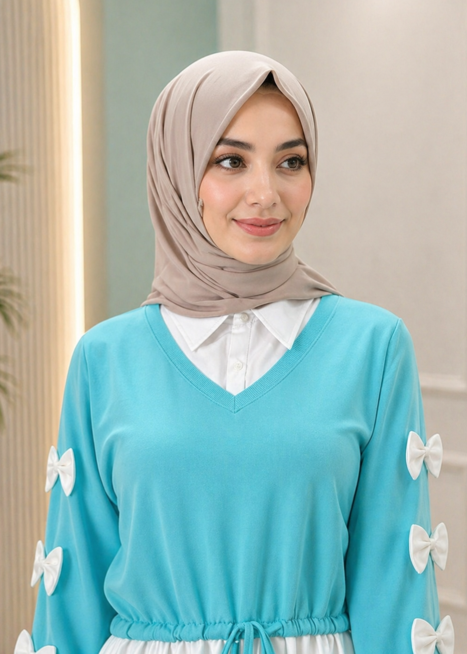 grip Maxi in White, aquamarine