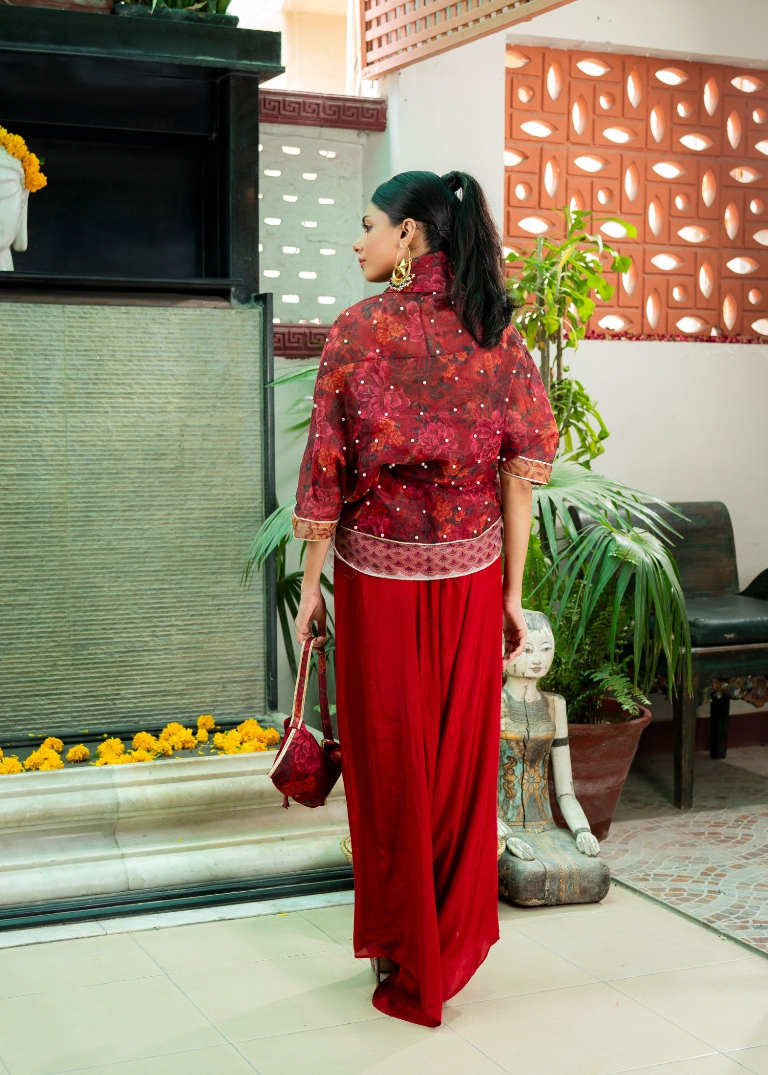 organza Wrap in Red