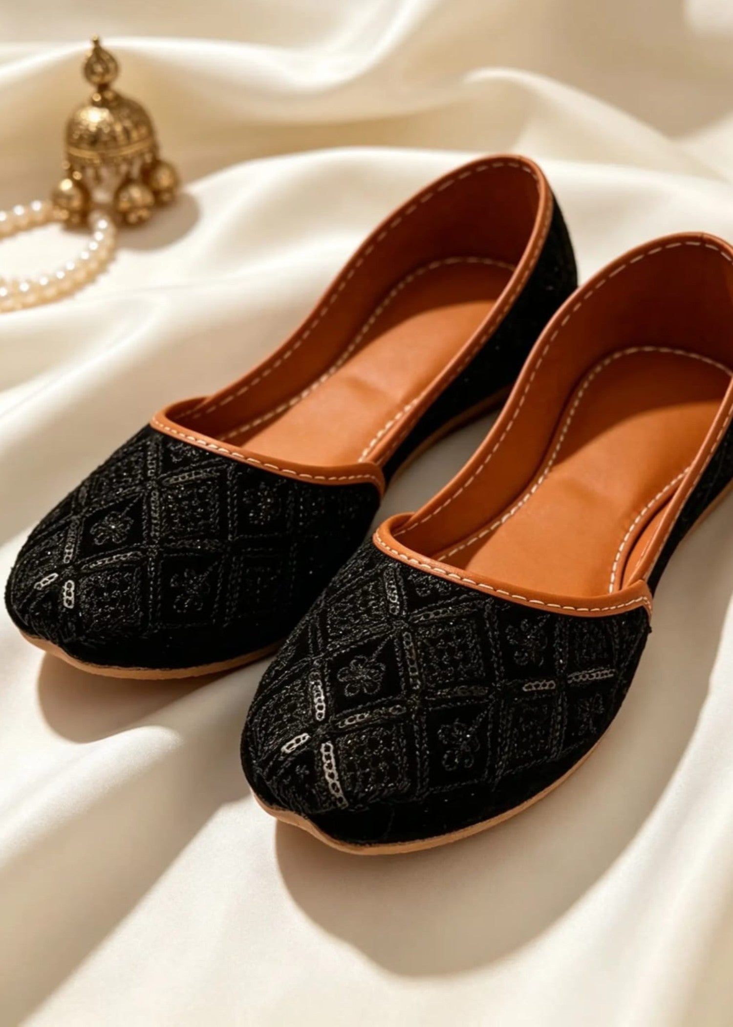 Khussa in Black by - High Quality Women Khussa ZPR5219