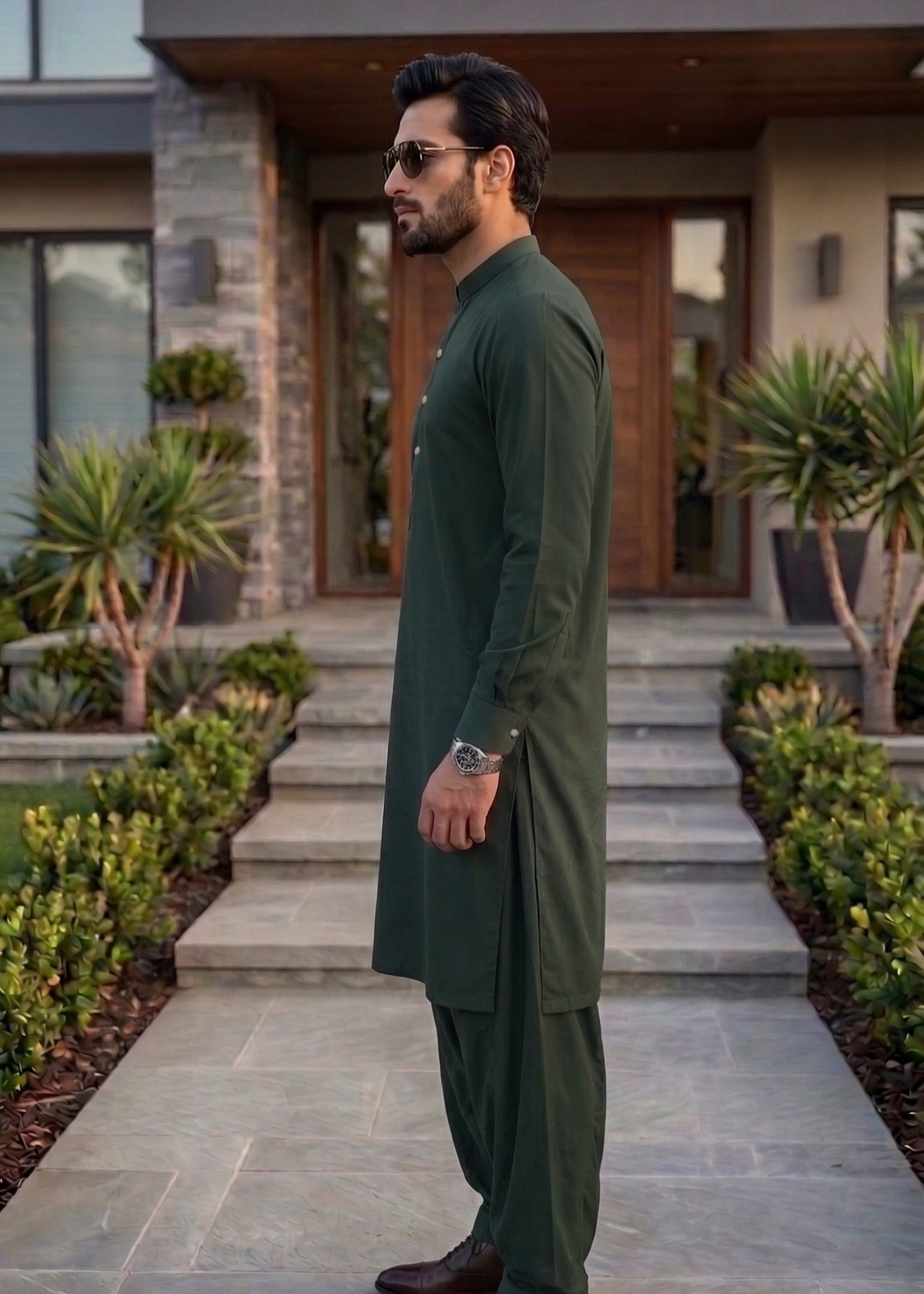 suiting Waistcoat in Bottle green