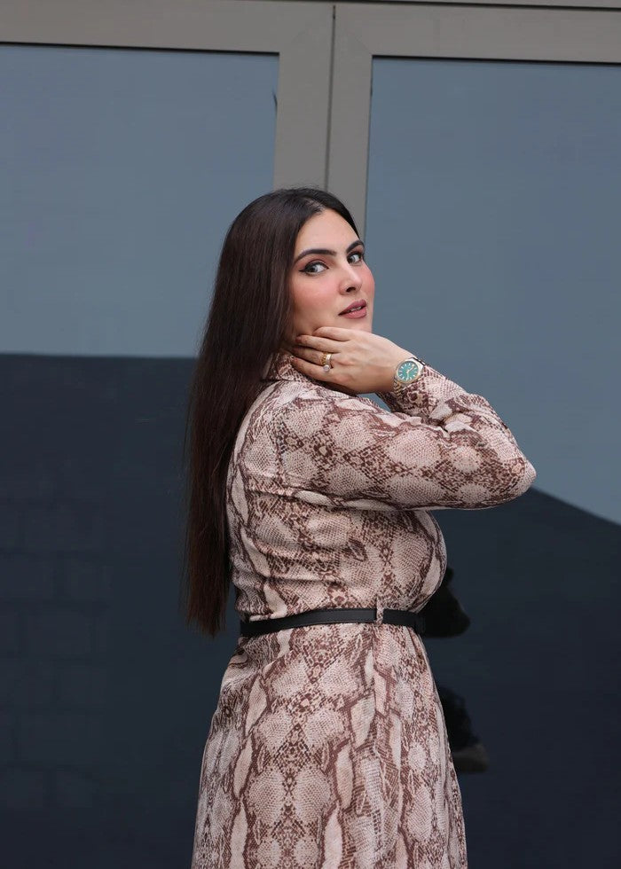 chiffon Dress in Brown