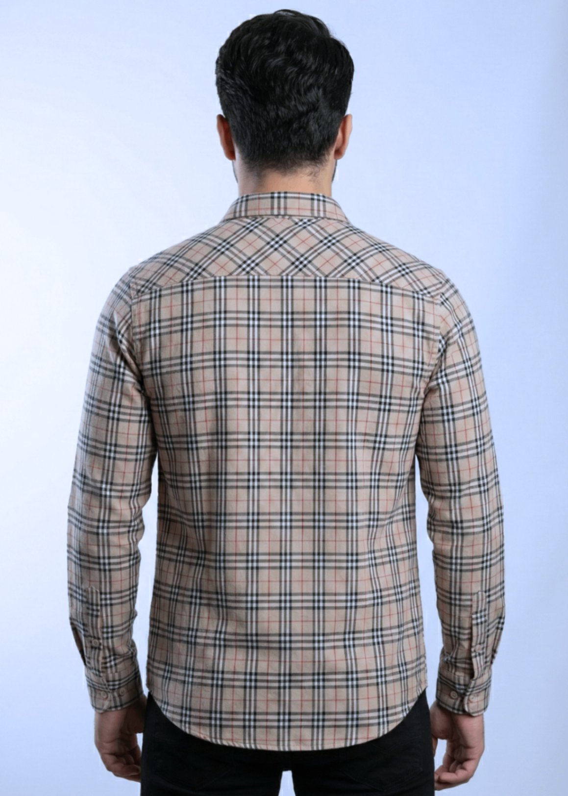 flannel Casual Shirt in Beige
