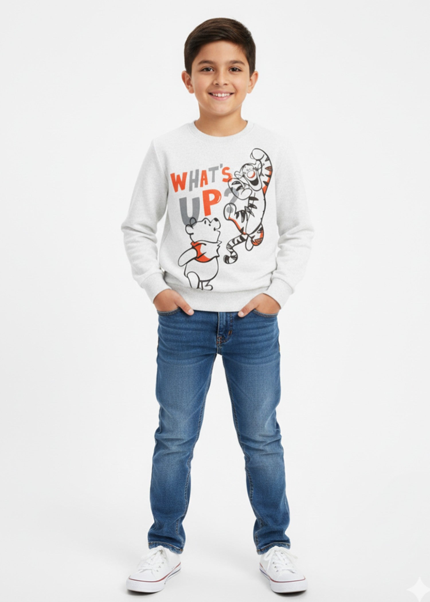 fleece Sweatshirt in Light grey