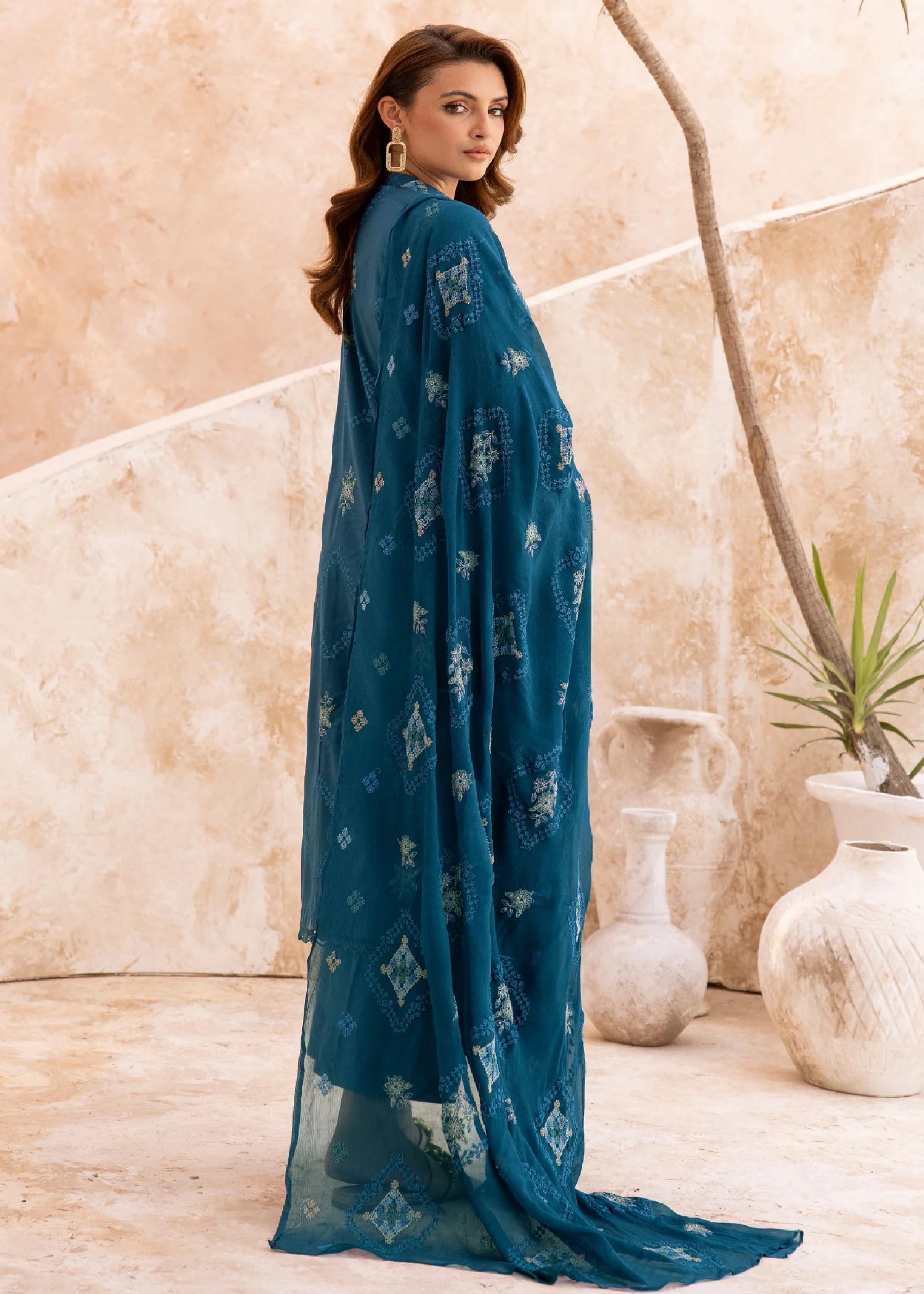 lawn Kurta Set in Blue