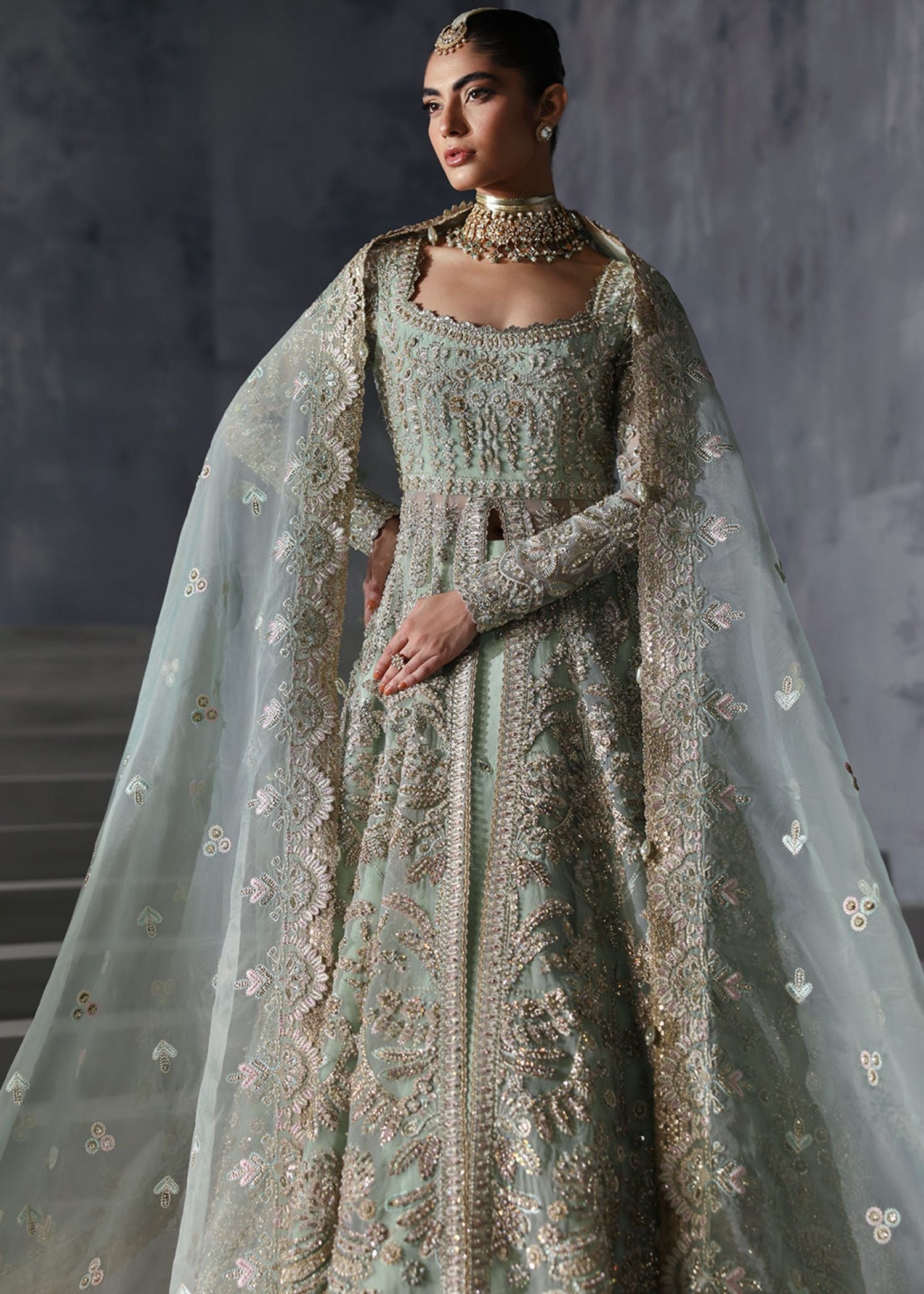 organza Maxi in Pastel green