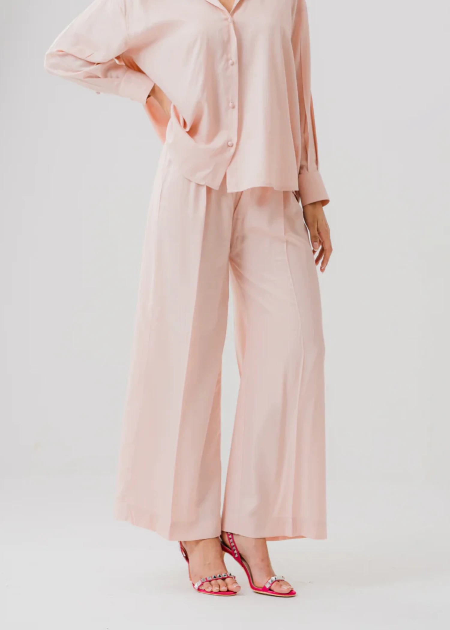 polyester Trousers in Pink