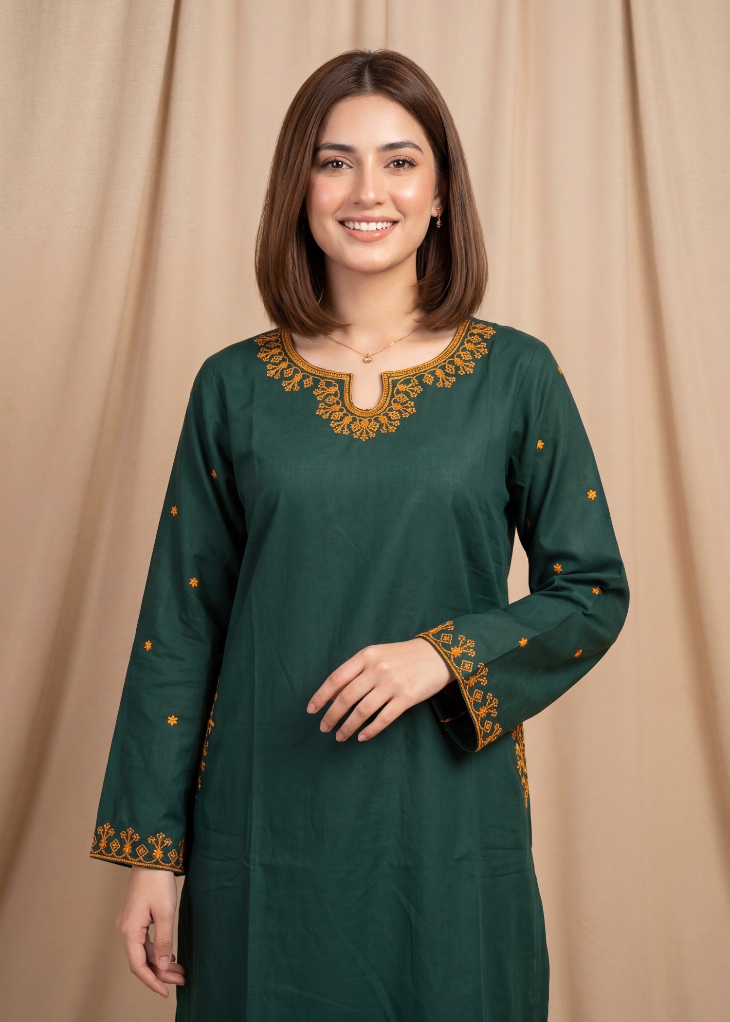 marina Kurta Set in Bottle green