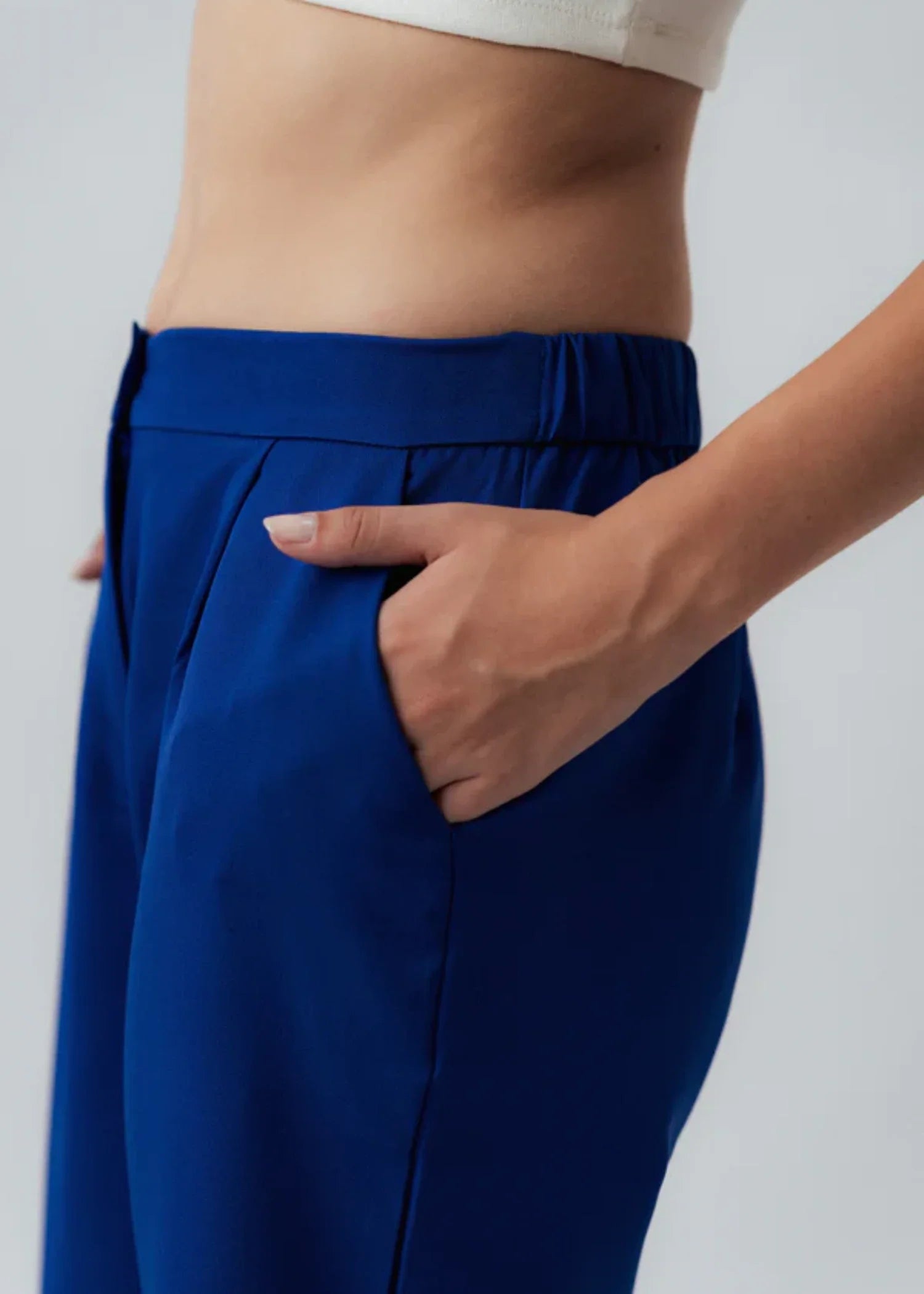 polyester-spandex Pants in Blue
