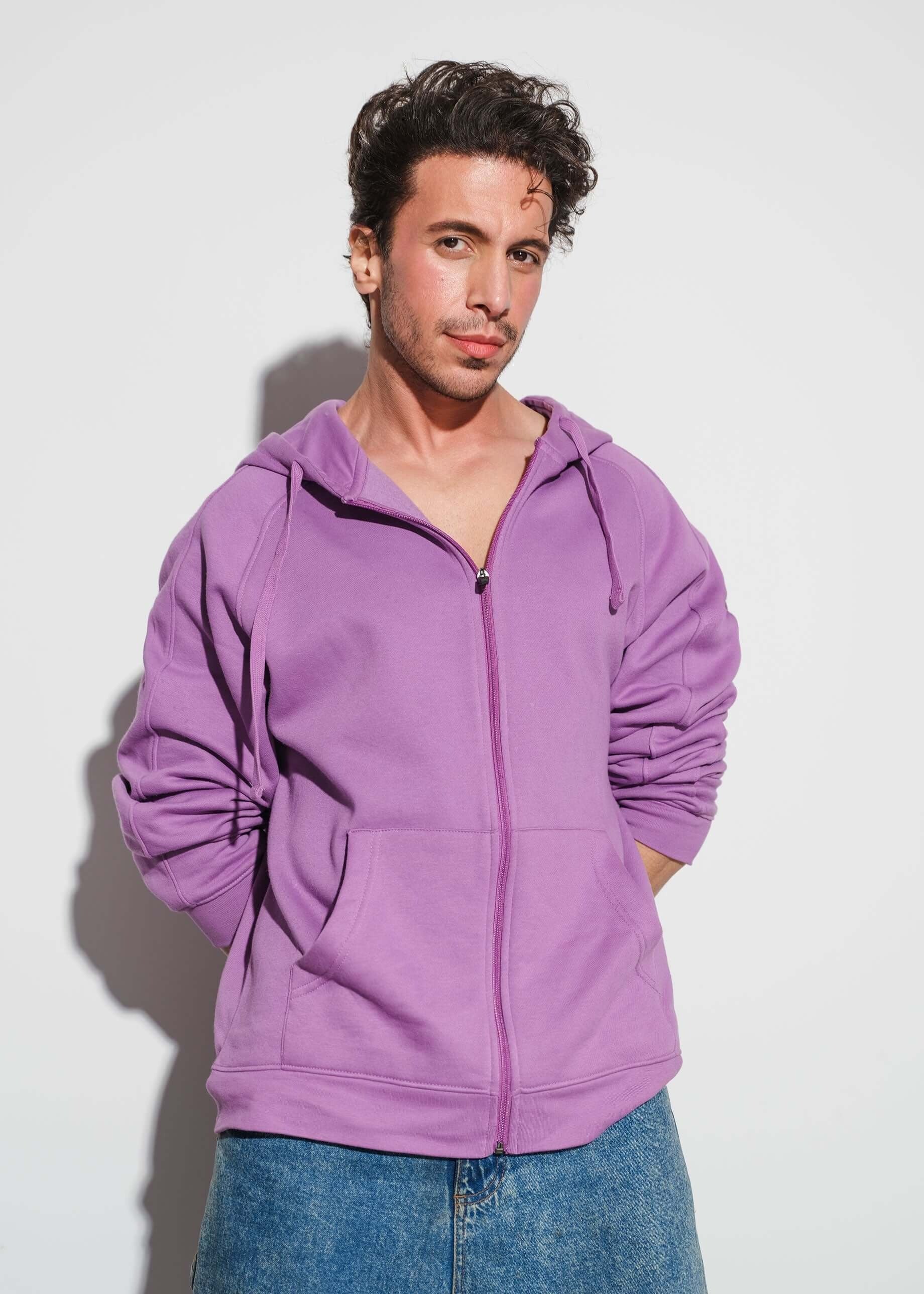 cotton Hoodie in Lilac