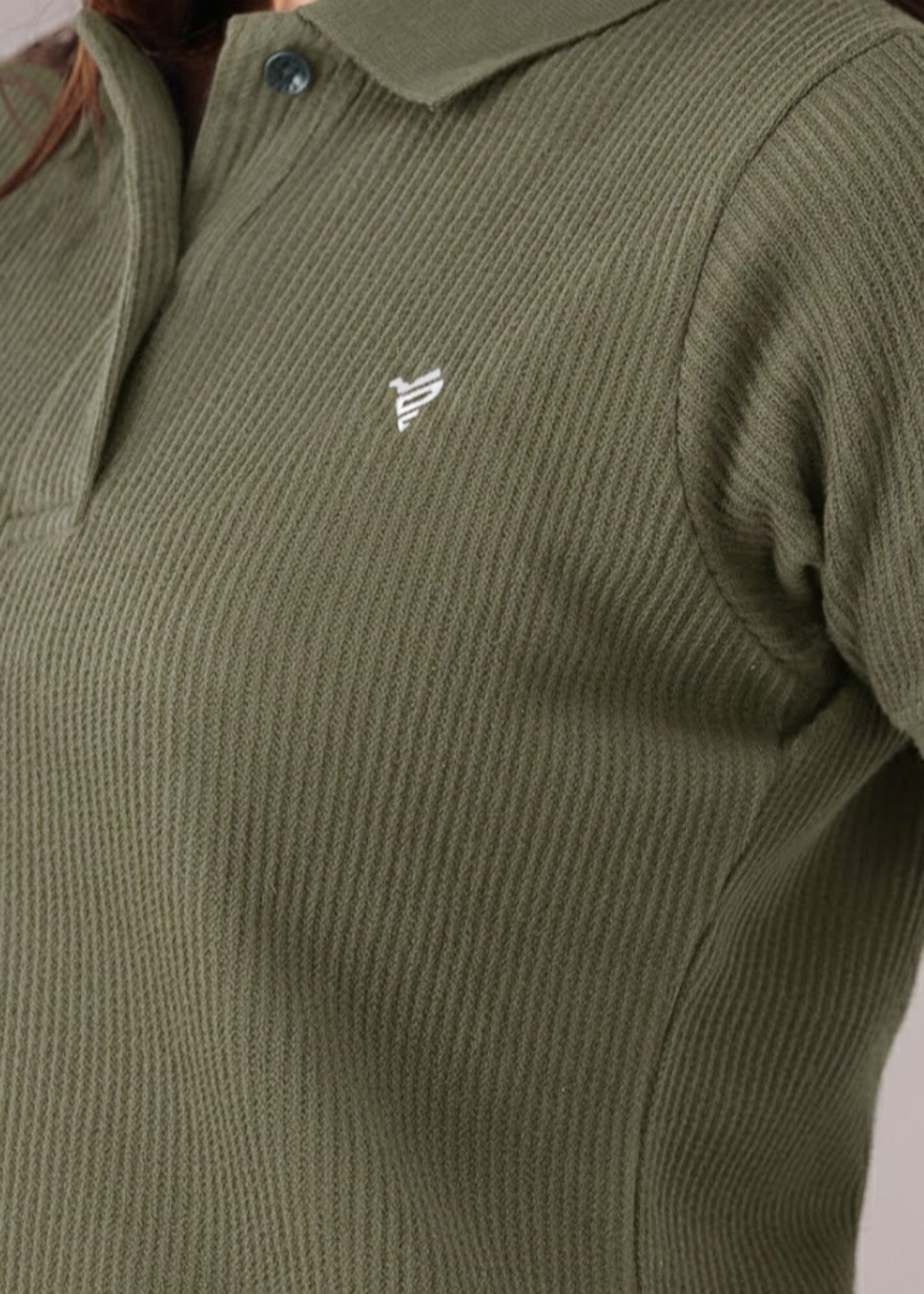 cotton Polo Shirt in Olive green