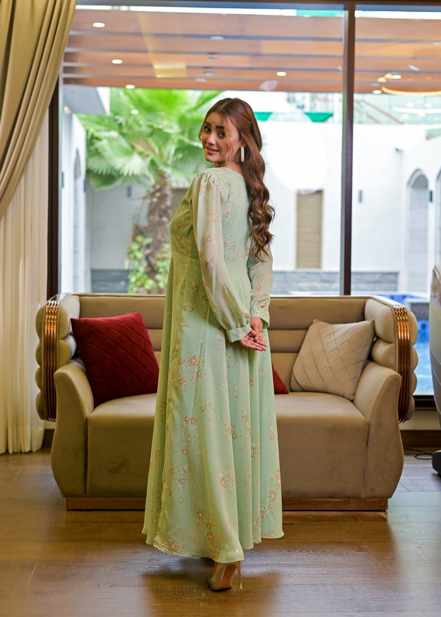 chiffon Maxi in Mint green