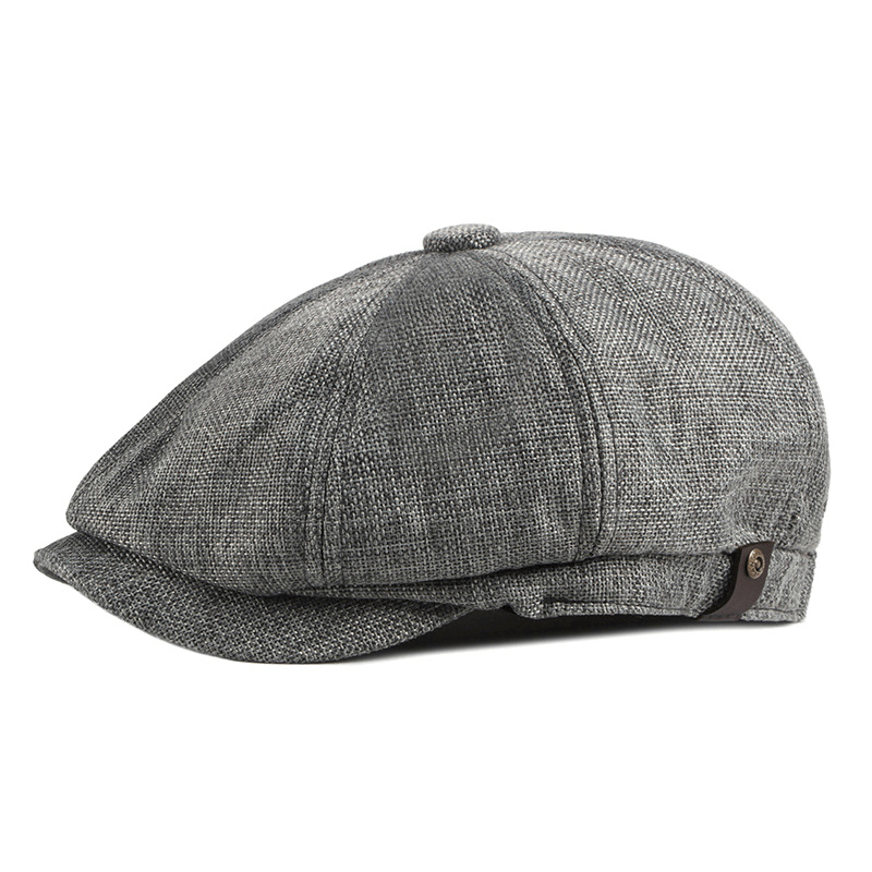 Octagonal Hat Men Spring and Summer Thin Linen Breathable Duck Tongue