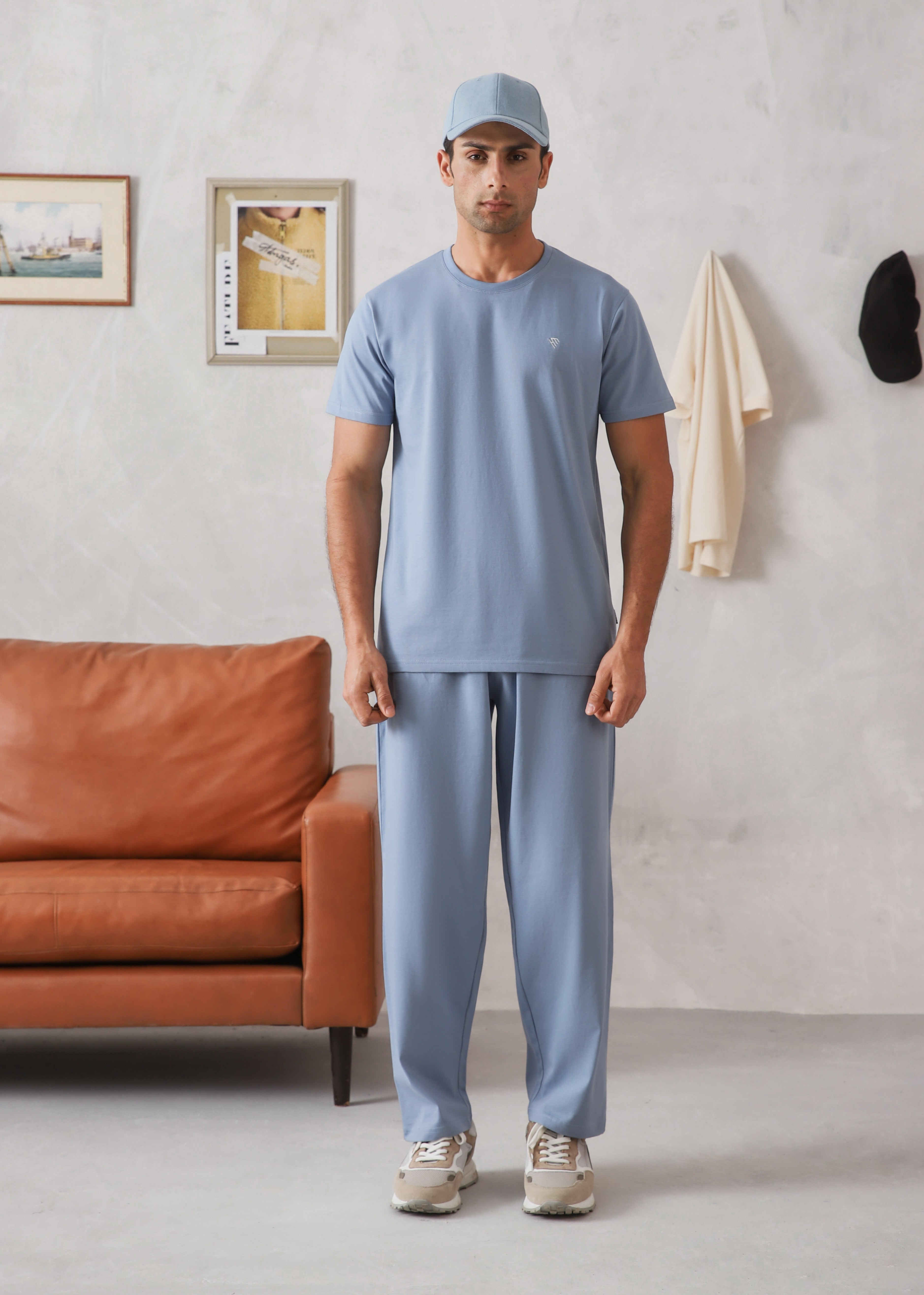 cotton Tracksuit in Steel blue