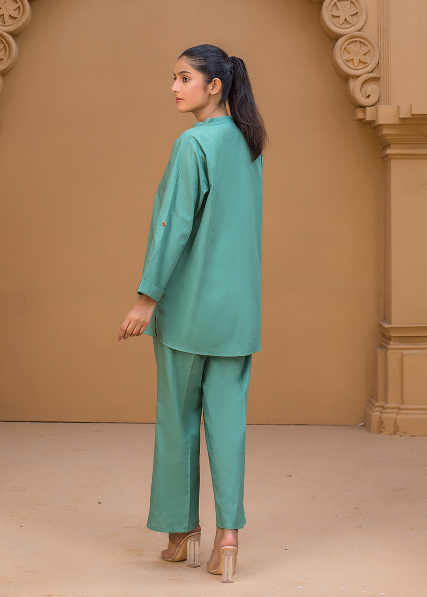 cotton Co ord Sets in Jungle green