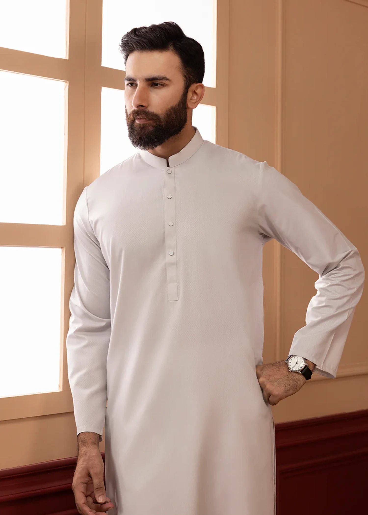 dobby Kurta in White