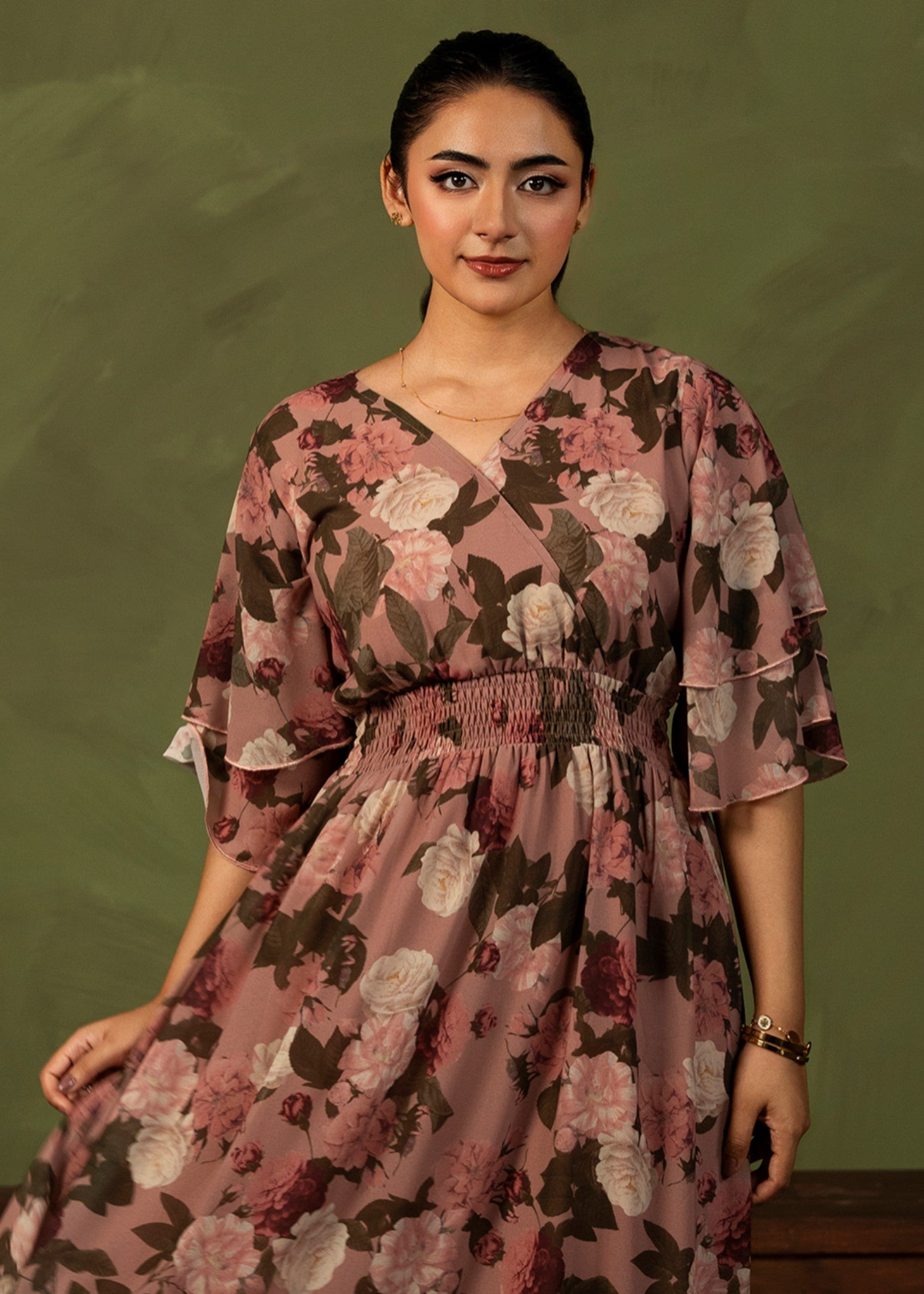 georgette chiffon Dress in Pink
