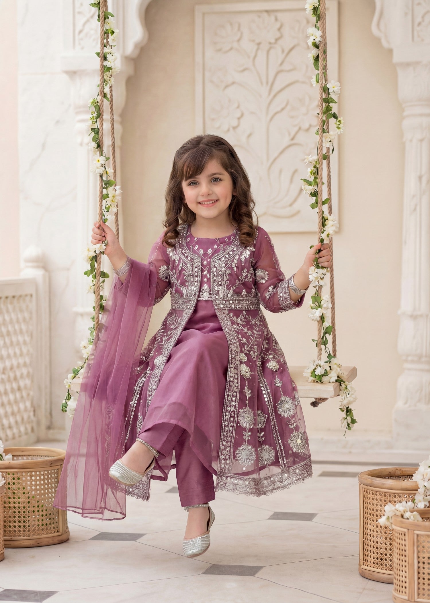 net Gown in Heathered lilac