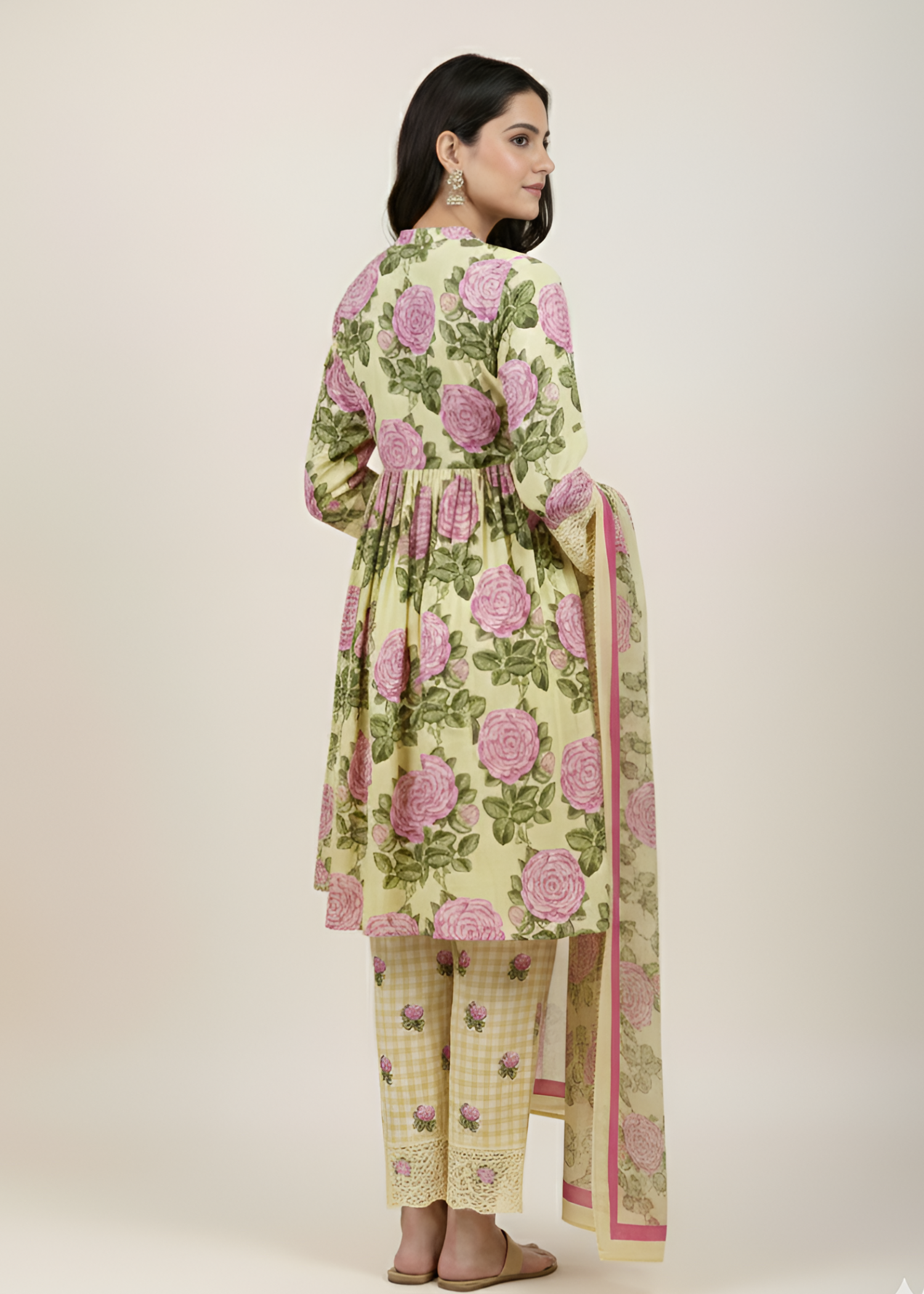 lawn Short Frock in Mellow yellow