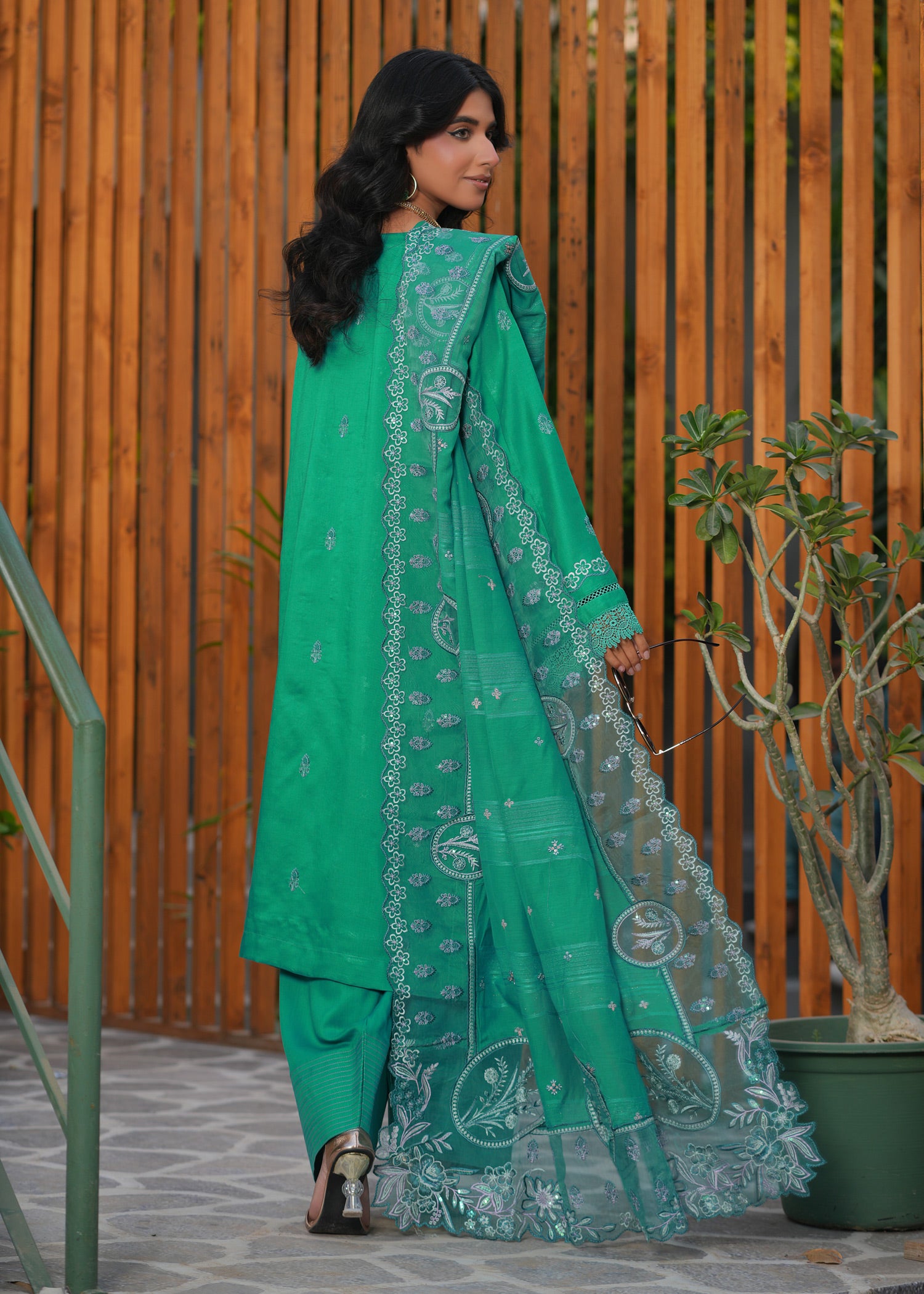 viscose Kurta Set in Green