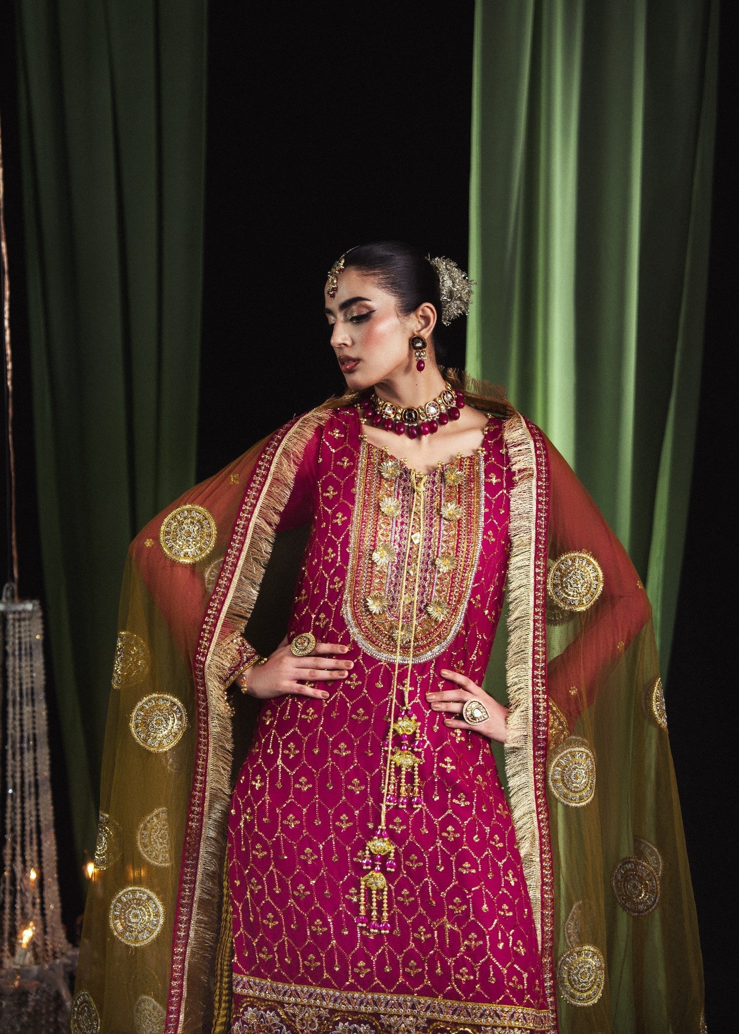 chiffon Sharara in Magenta