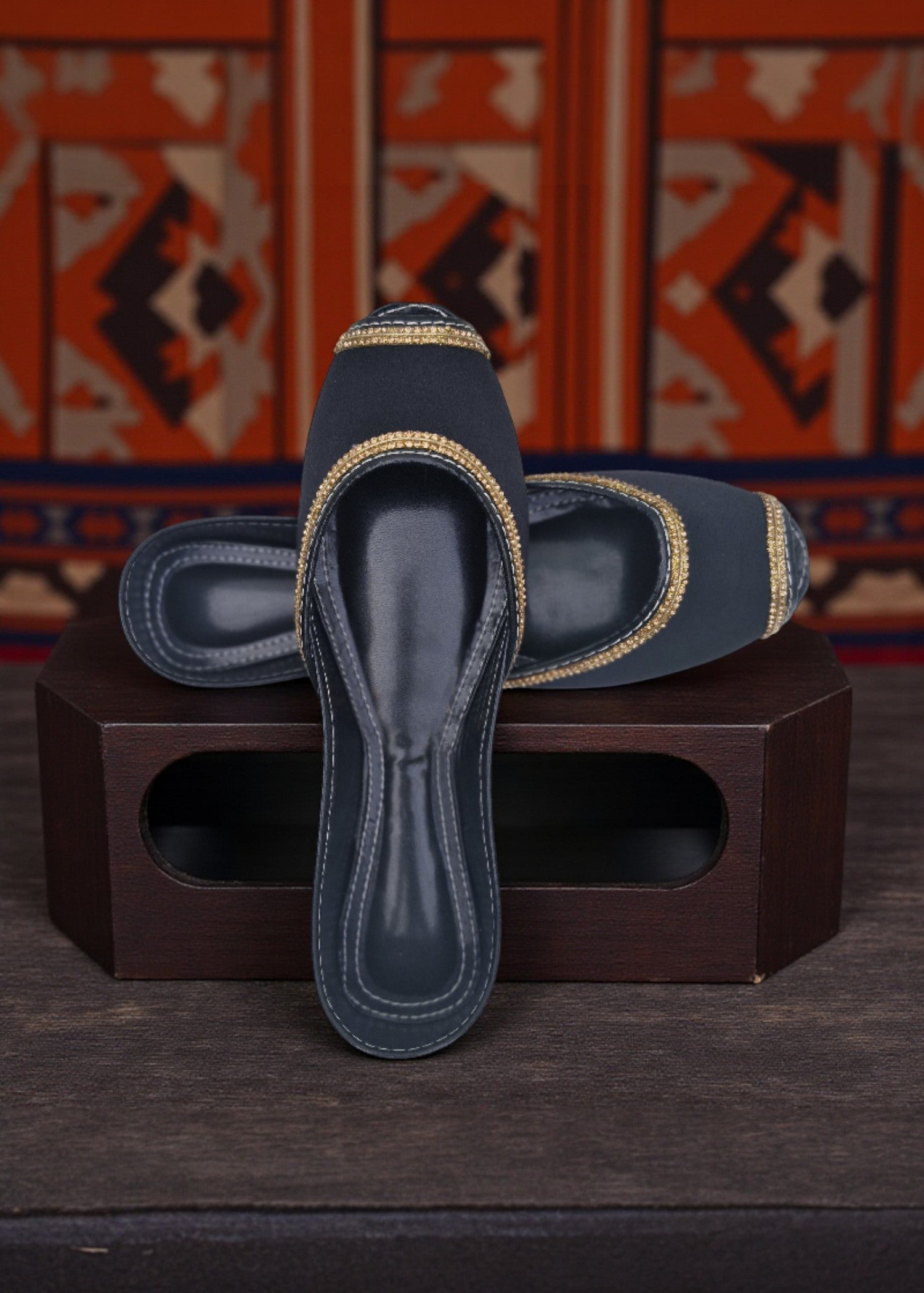 Khussa in Black by - High Quality Women Khussa FPU5132