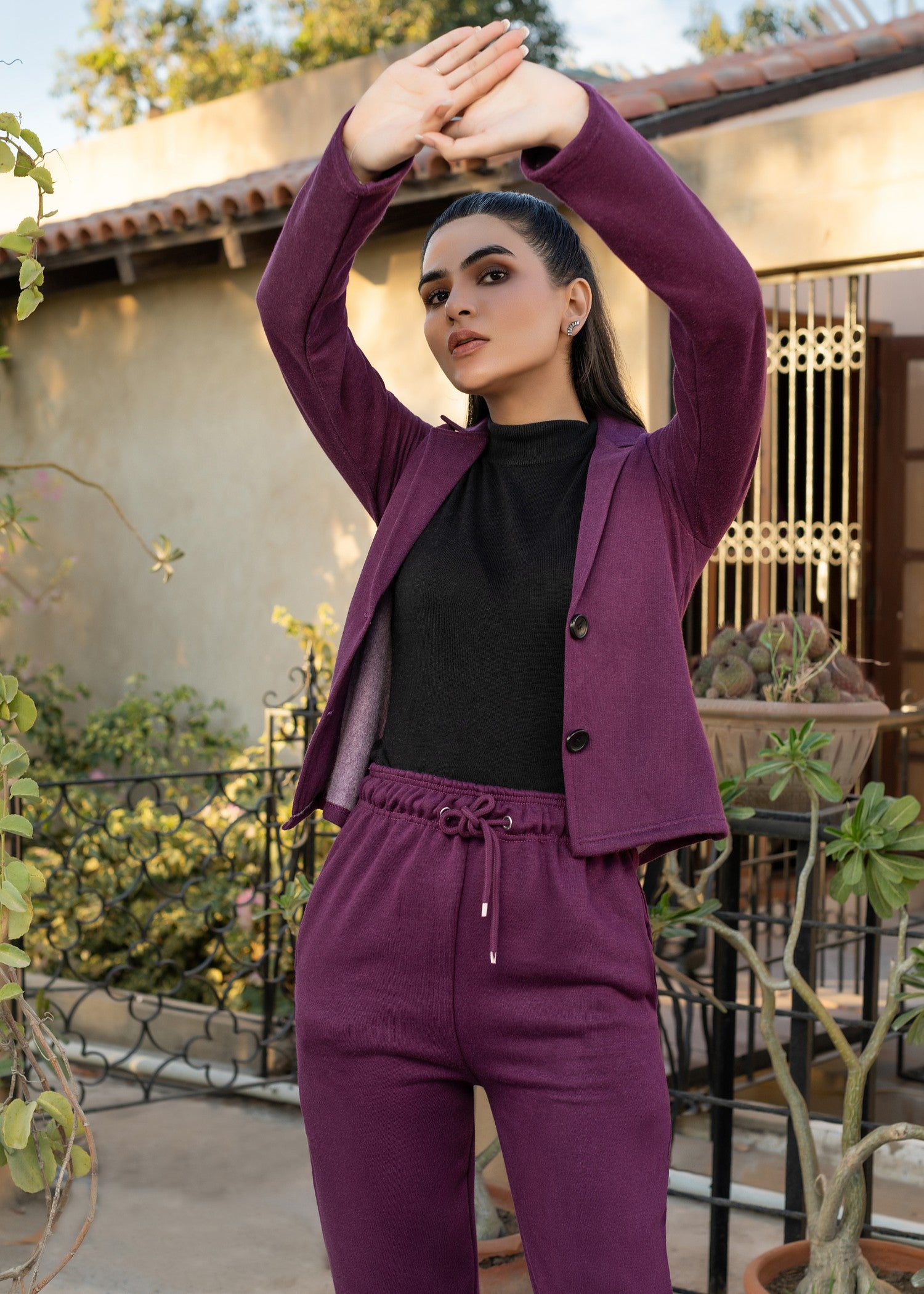fleece Co Ord Sets in Purple