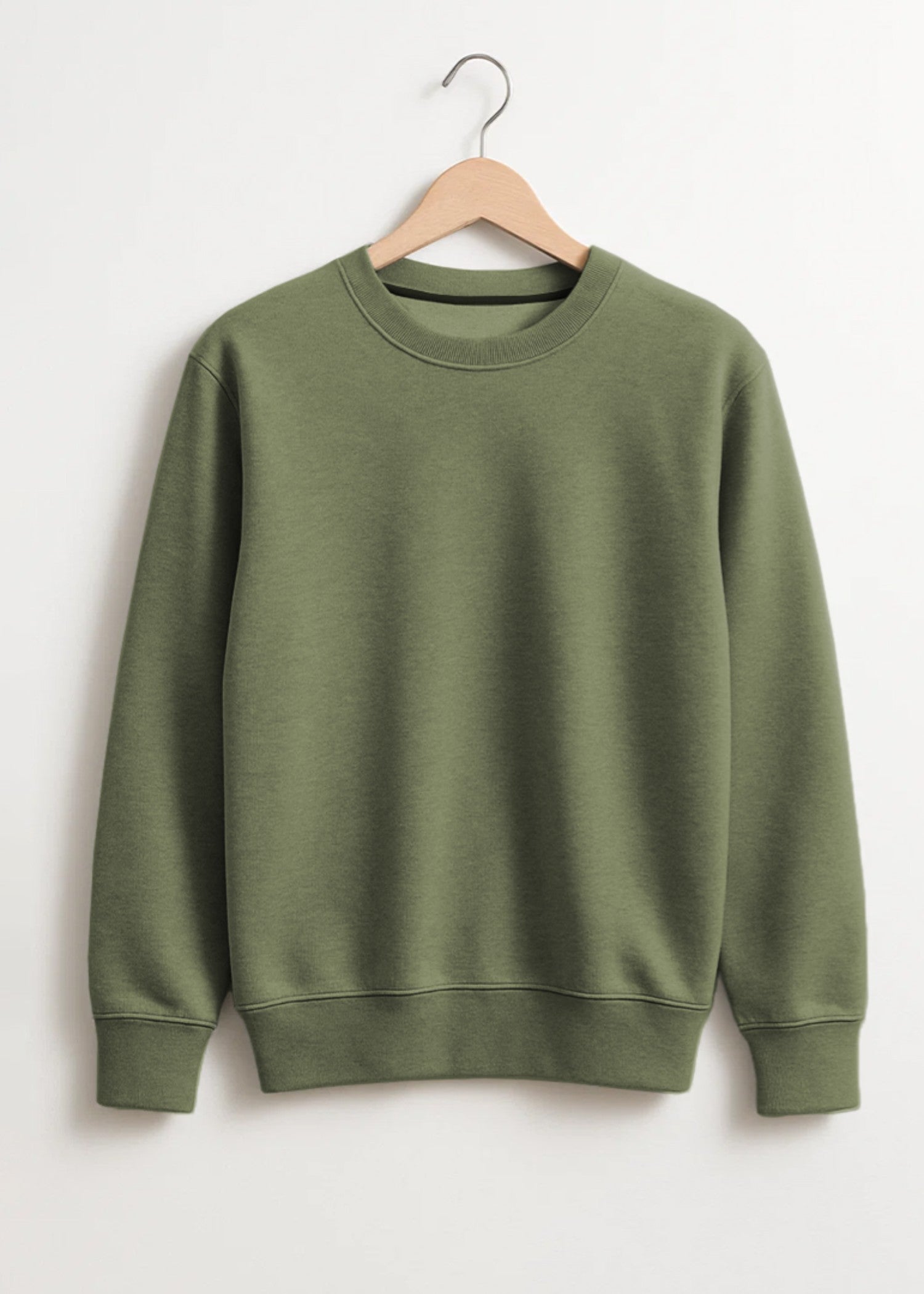fleece Sweatshirt in Olive green