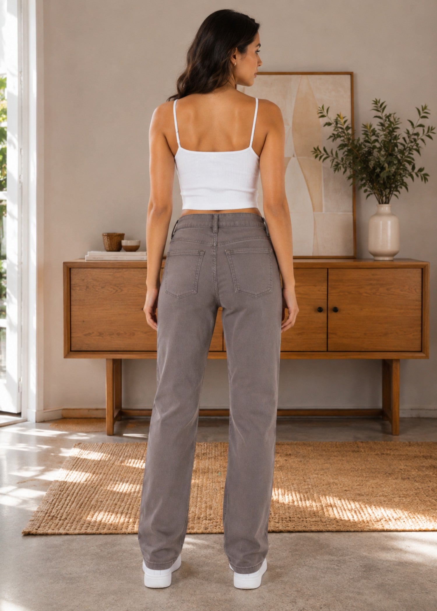 cotton Jeans in Umber brown