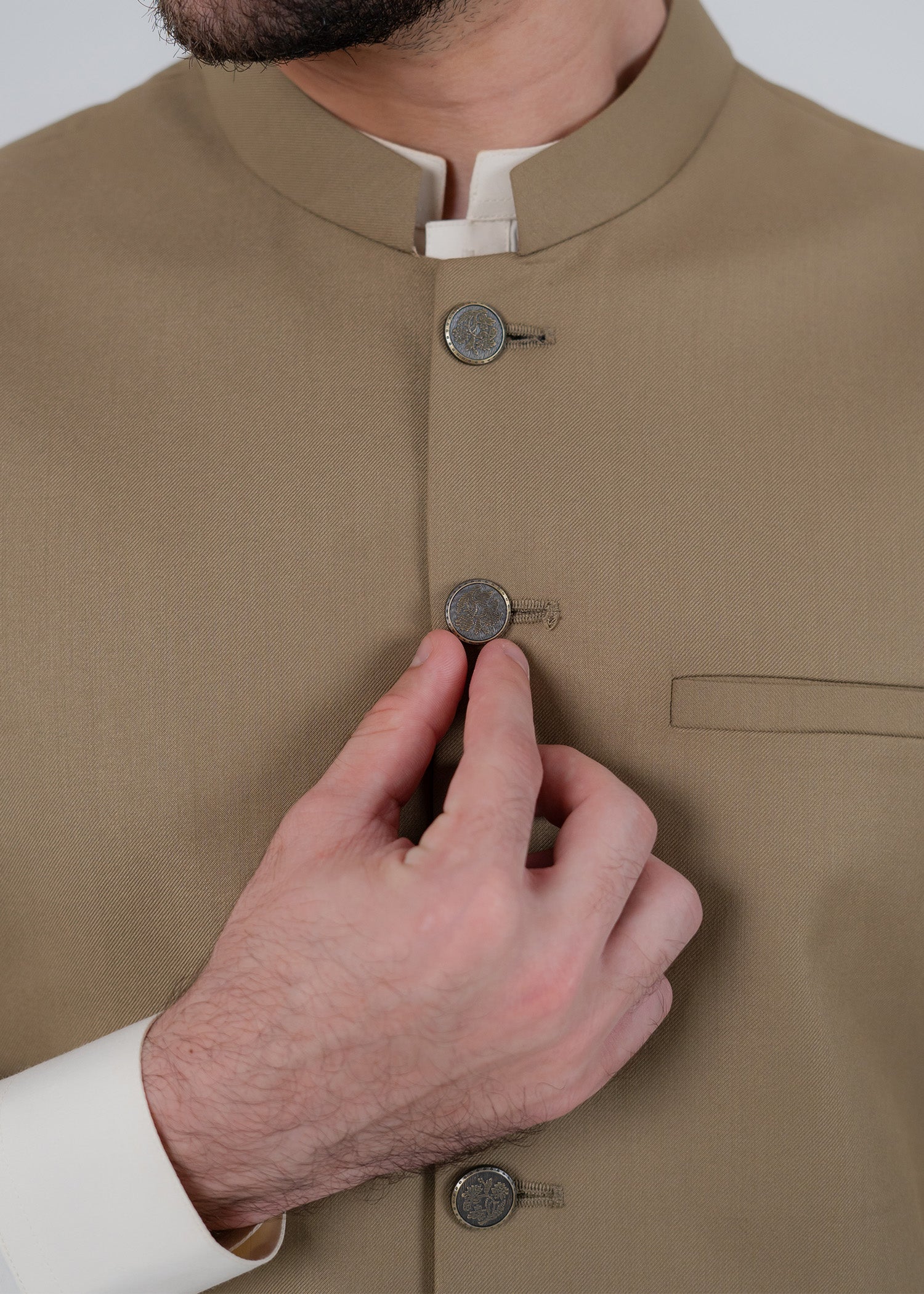 suiting Waistcoat in Beige by Buraq