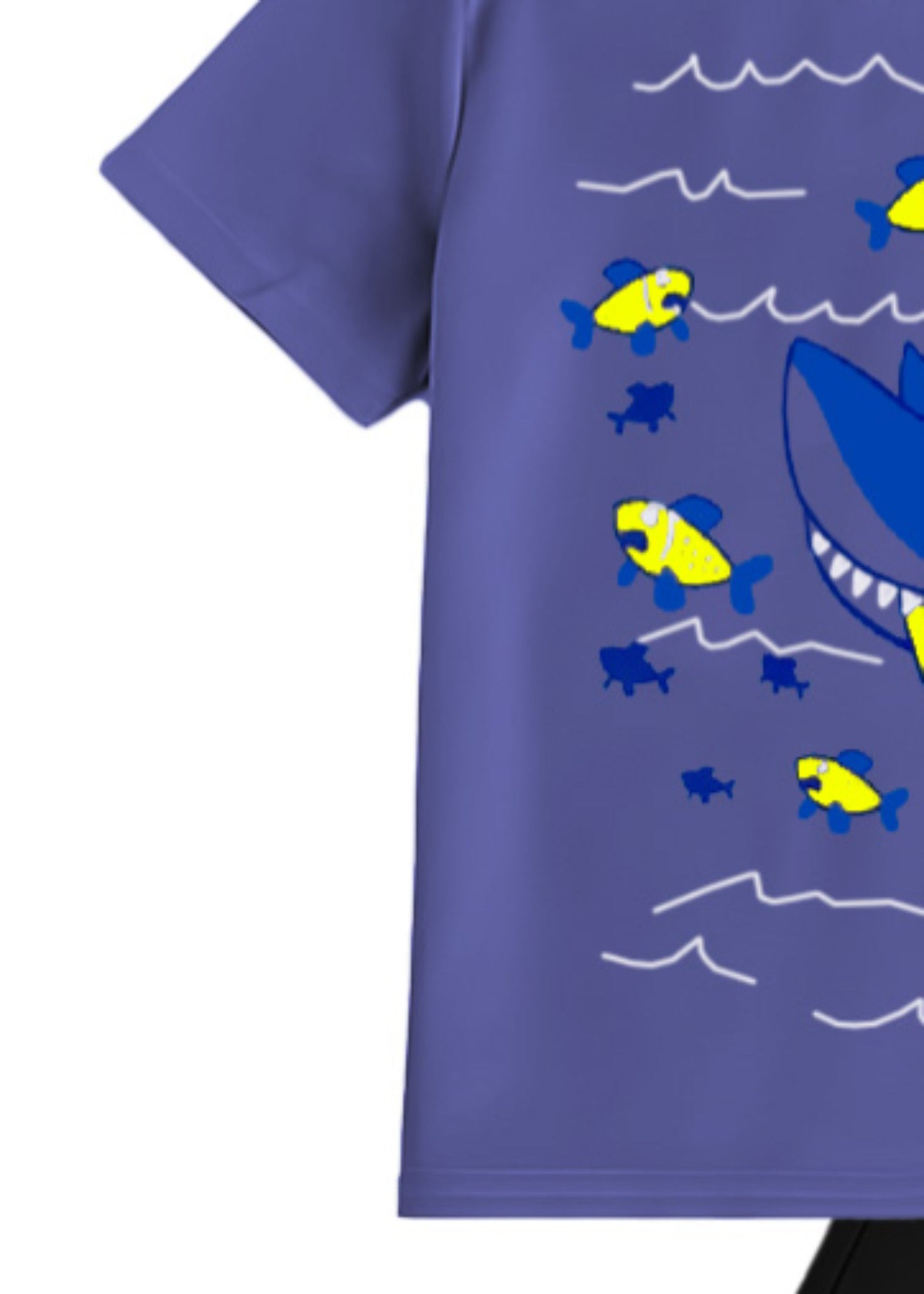 cotton jersey T Shirt in Royal blue, black