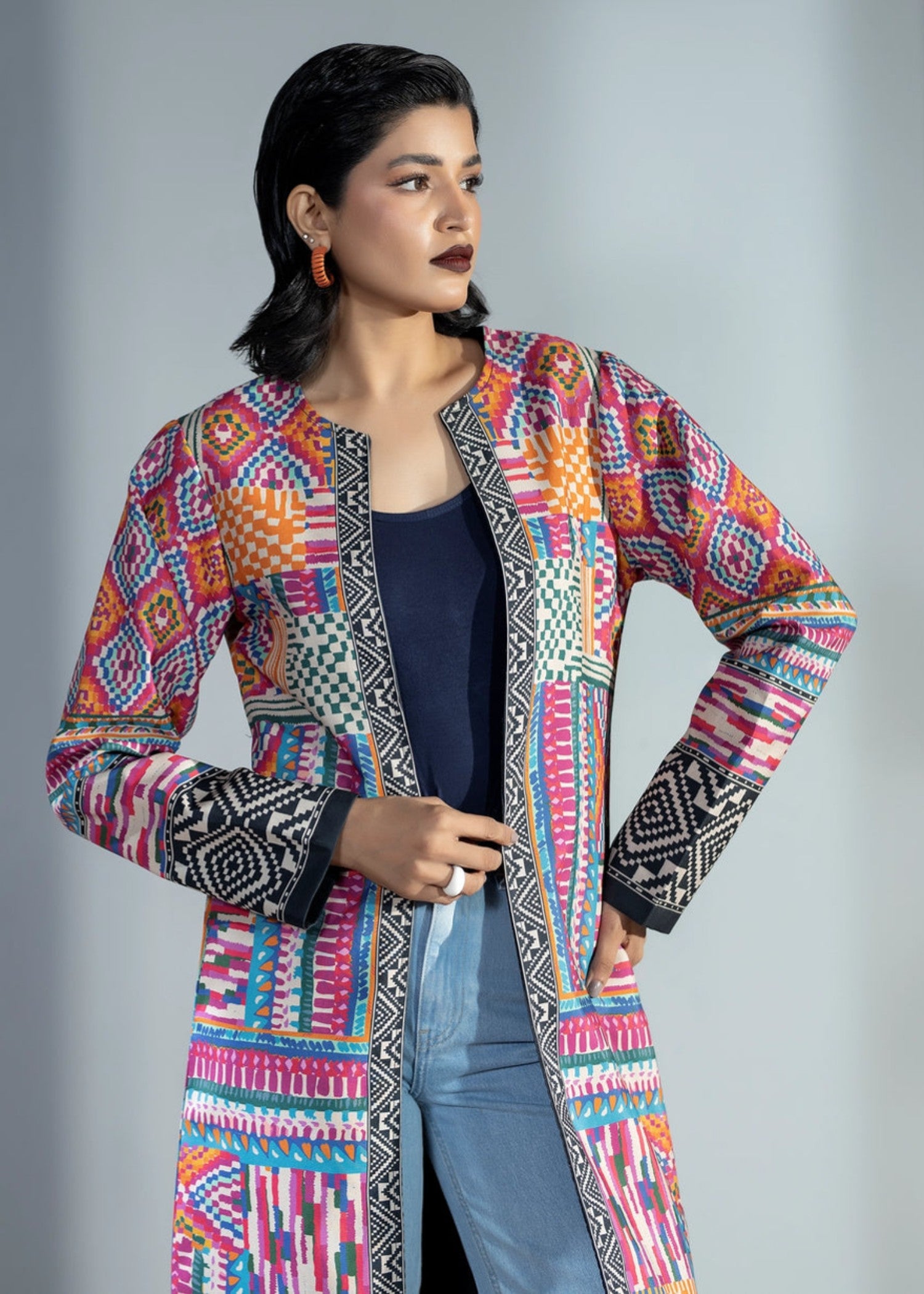 blended cambric Coat in Multi