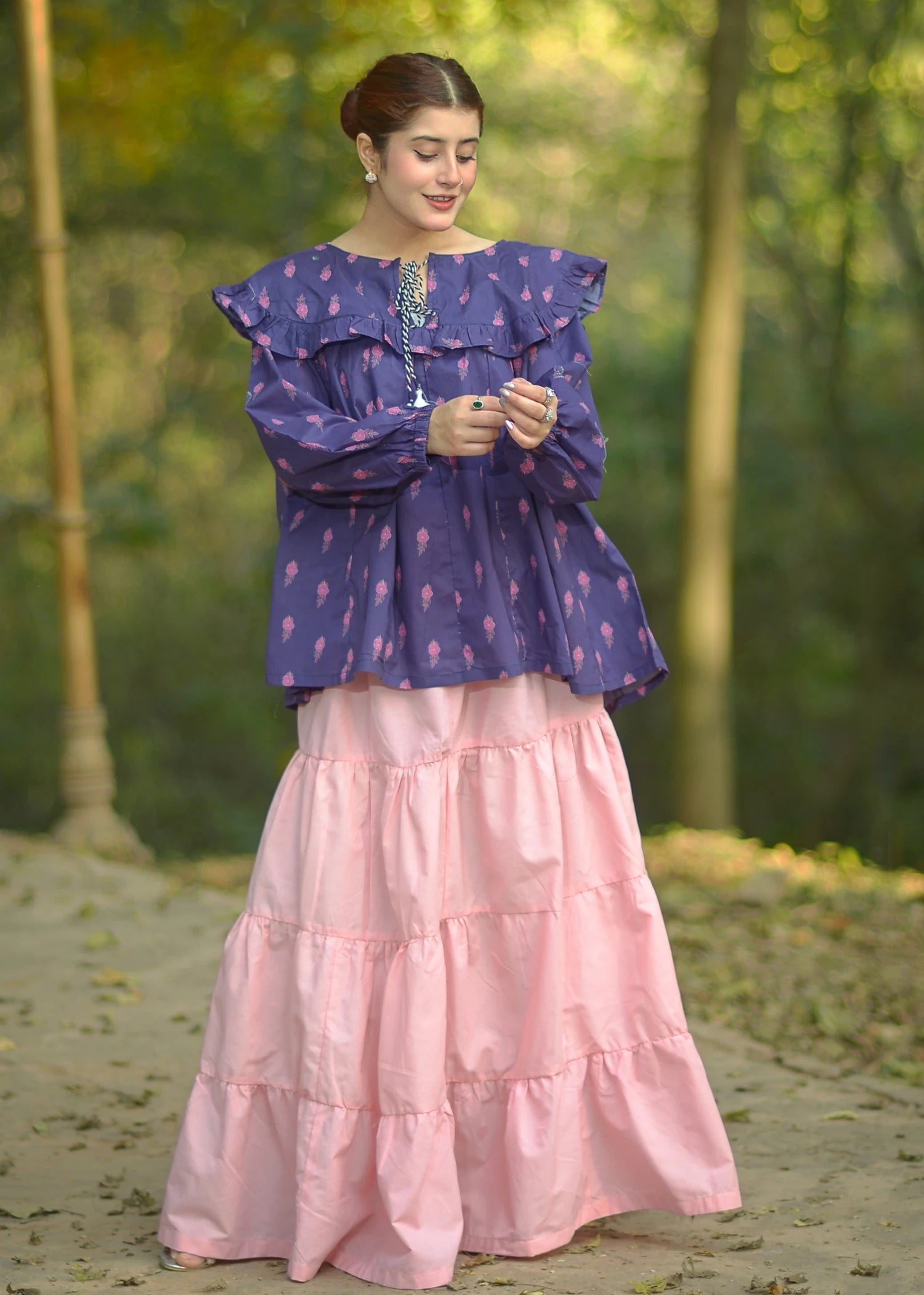 cotton Skirt in Pink