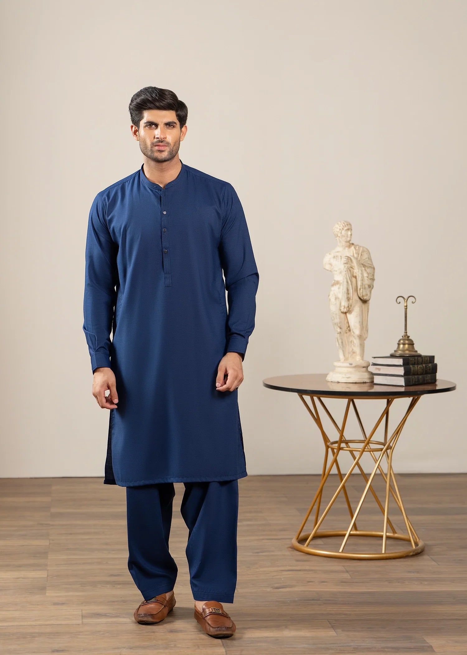 wash & wear Shalwar Kameez in Navy blue by Black Pearl