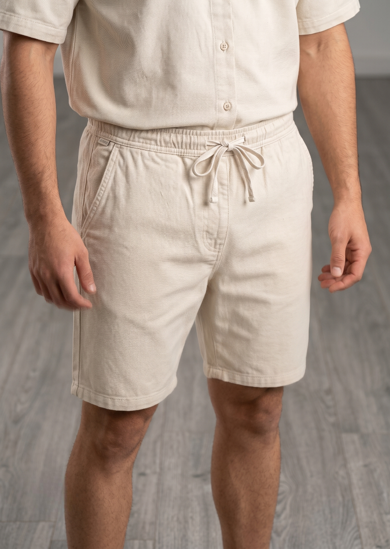 cotton Shorts in Beige