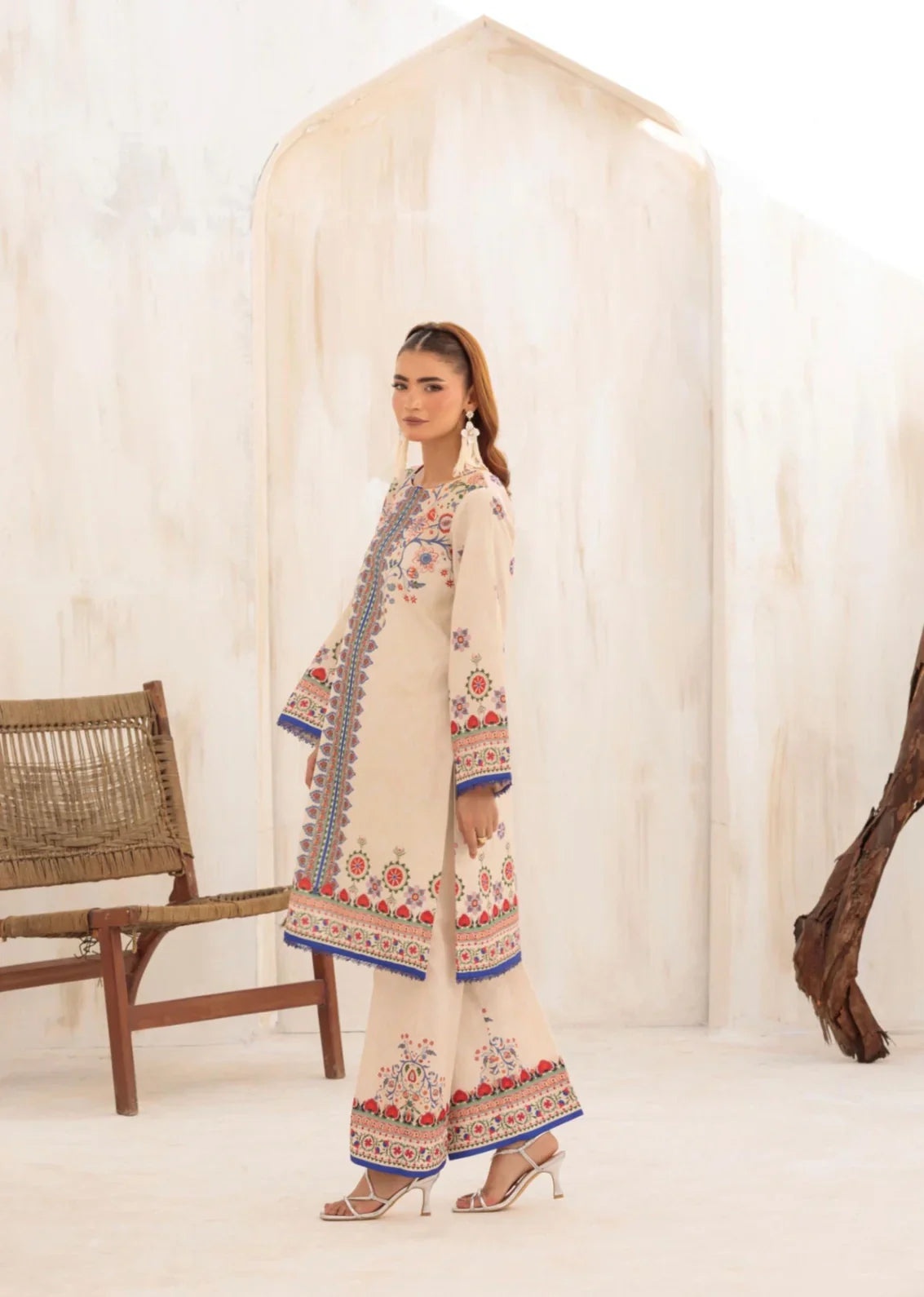 cambric Co Ord Sets in Beige, multi