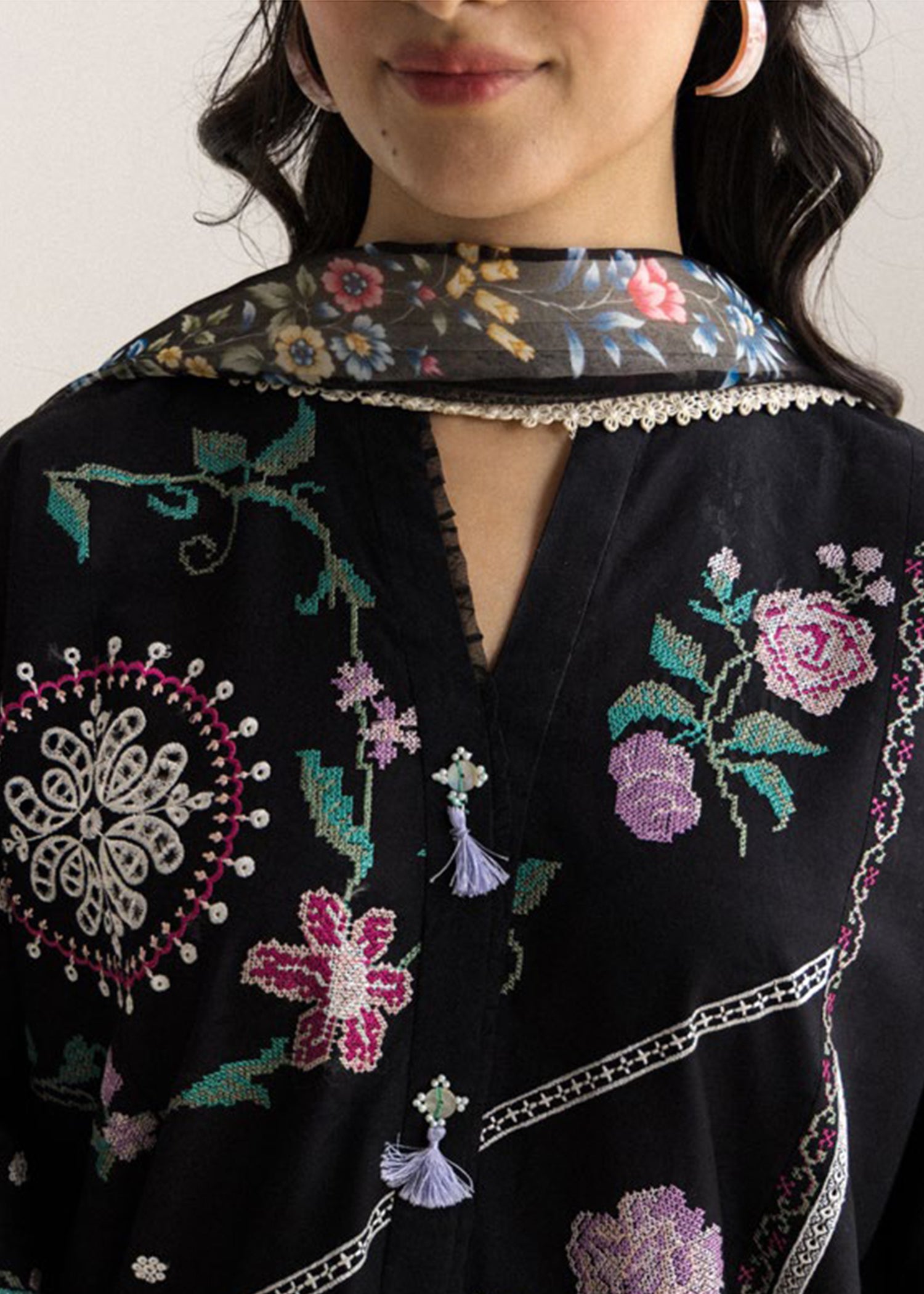 self jacquard Unstitched in Black