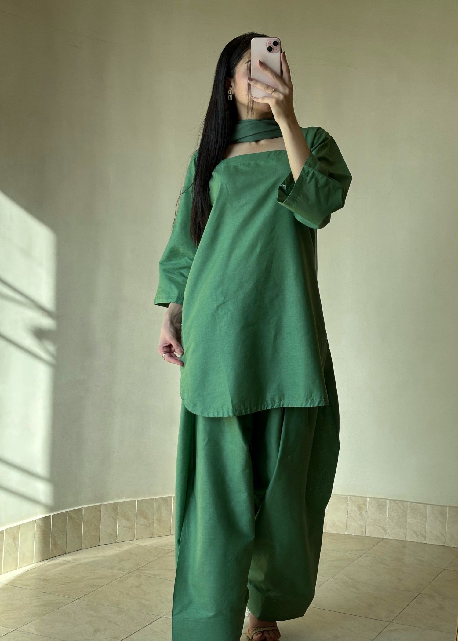 lawn Kurta Set in Pistachio green