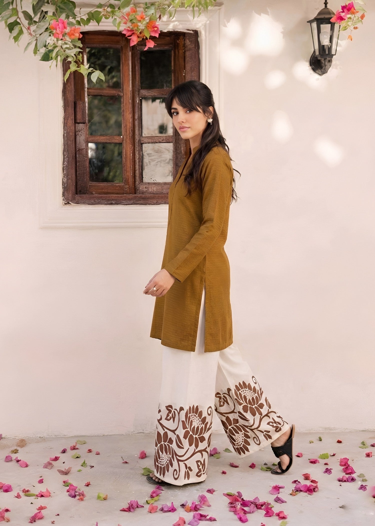 linen Kurta Set in Mari gold