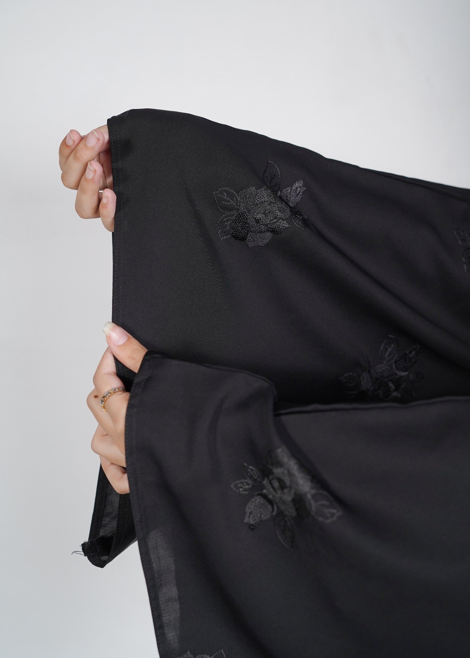 georgette silk Abaya in Black