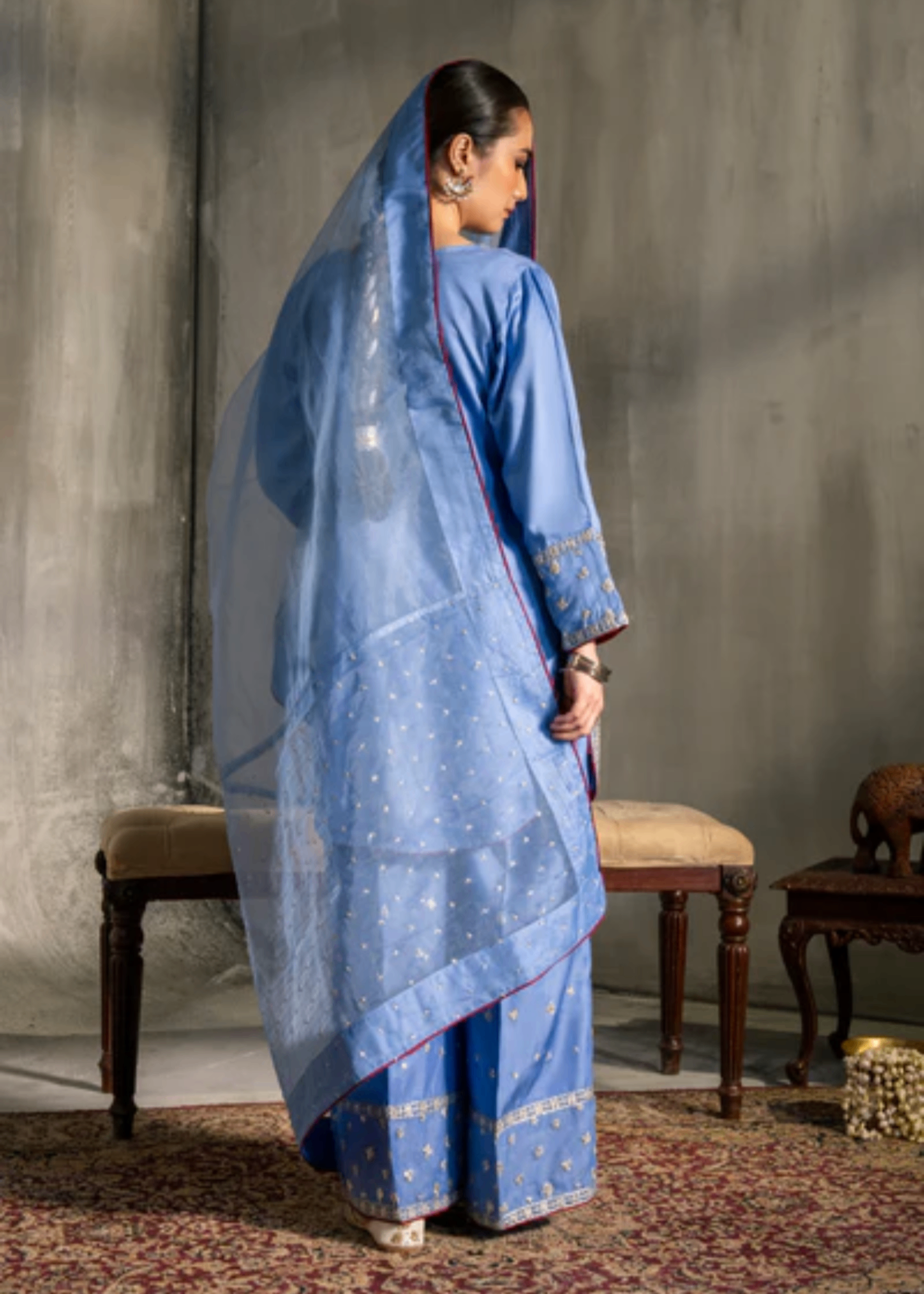 viscose Kurta Set in Blue lagoon