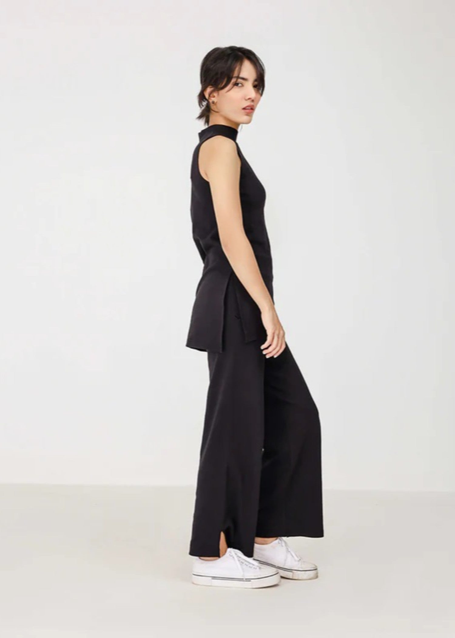 cotton-spandex Co Ord Sets in Black