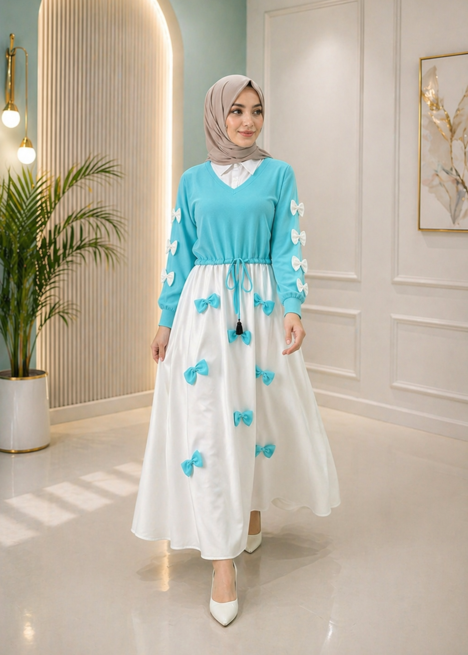 grip Maxi in White, aquamarine